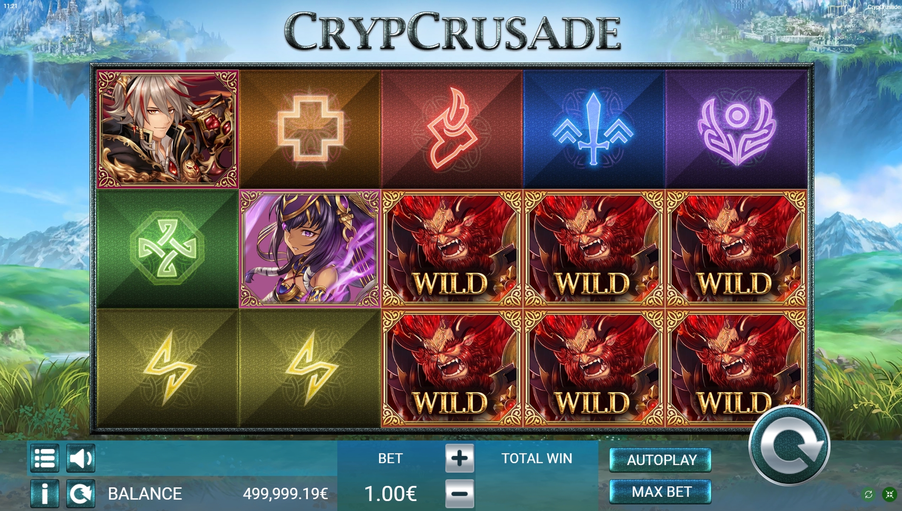 Reels in CrypBattle Slot Game by Ganapati