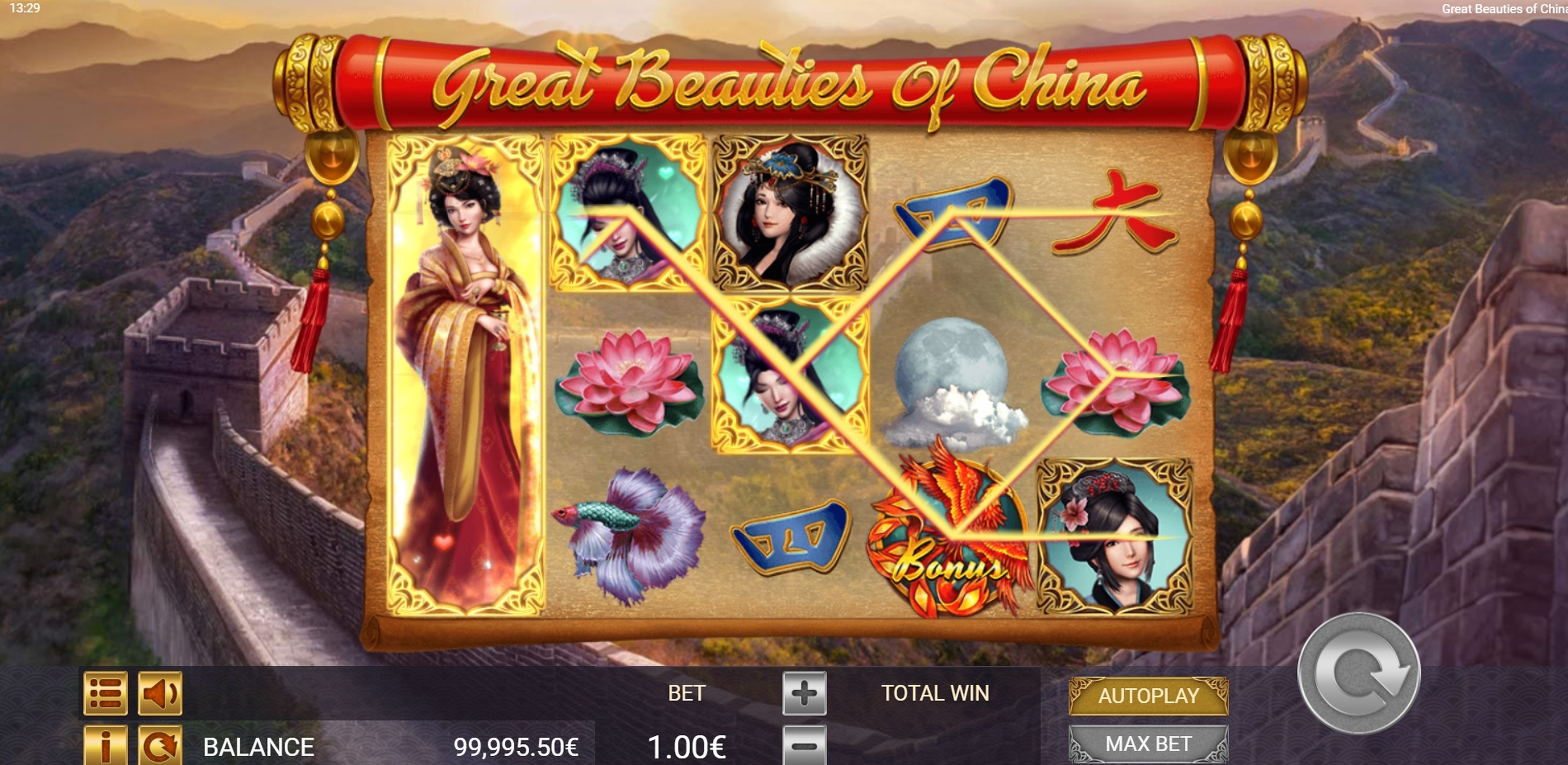 Win Money in Great Beautiies Of China Free Slot Game by Ganapati