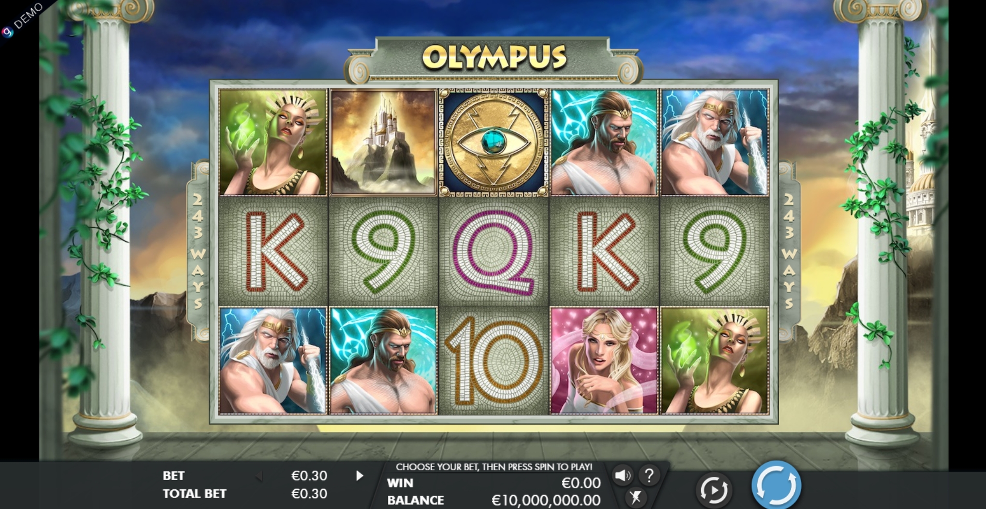 Reels in Olympus Slot Game by Genesis Gaming