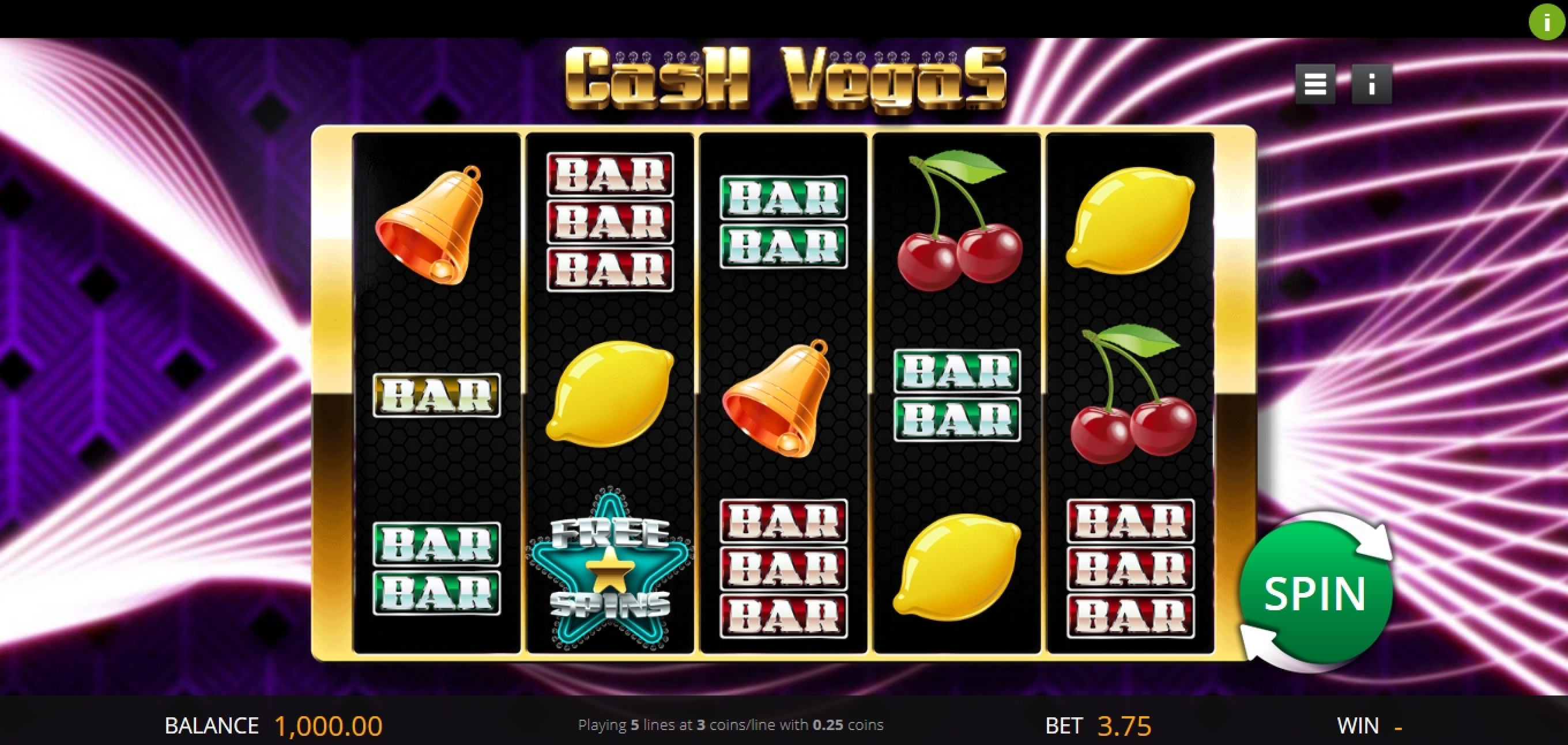 Reels in Cash Vegas Slot Game by Genii