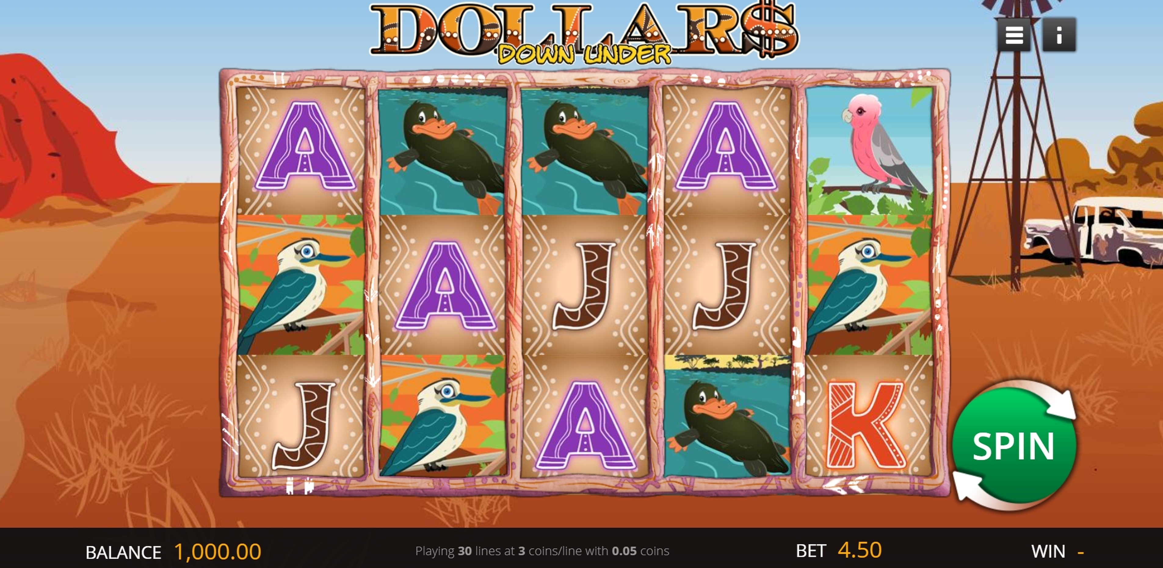 Reels in Dollars Down Under Slot Game by Genii