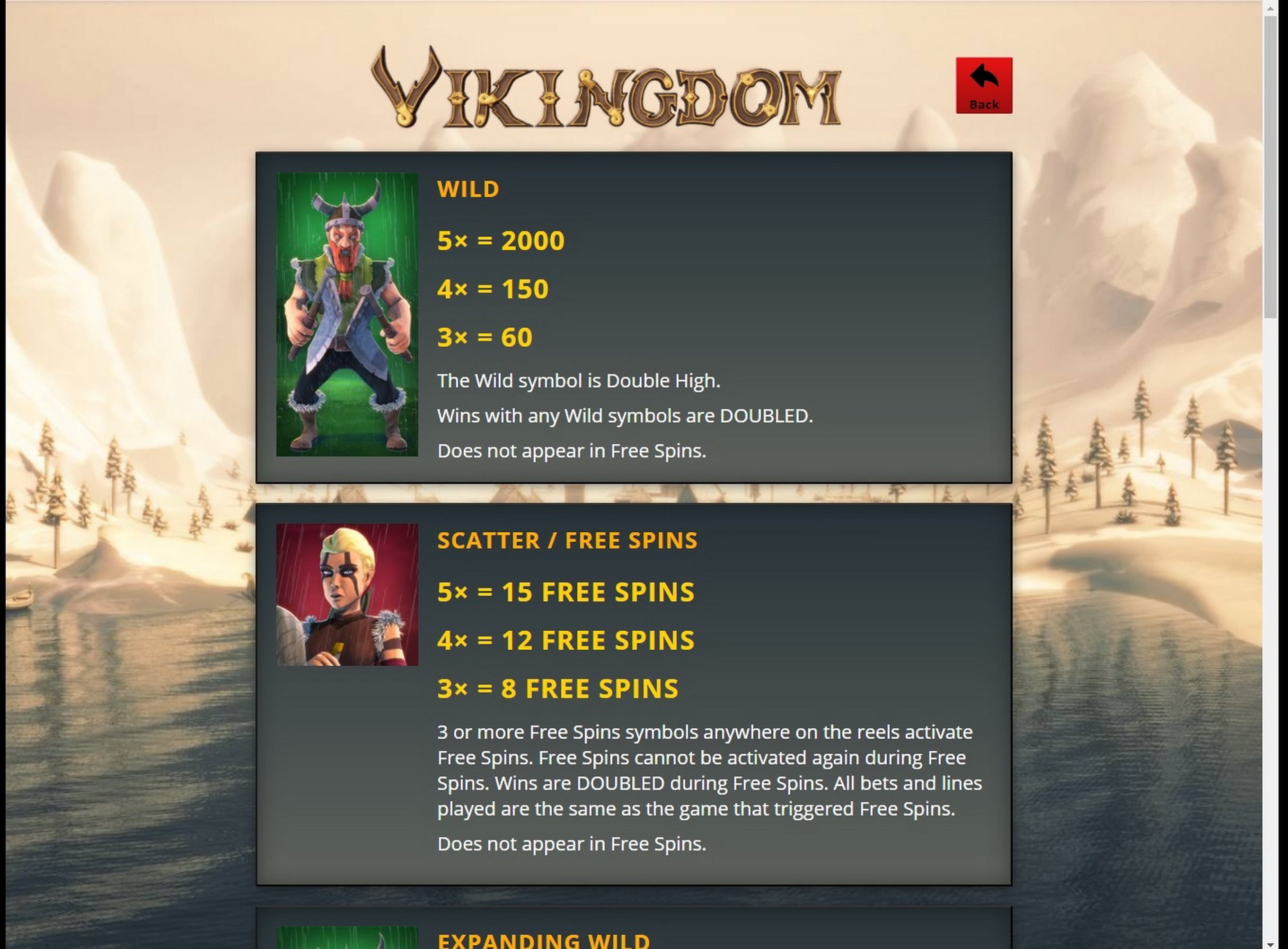 Info of Vikingdom Slot Game by Genii