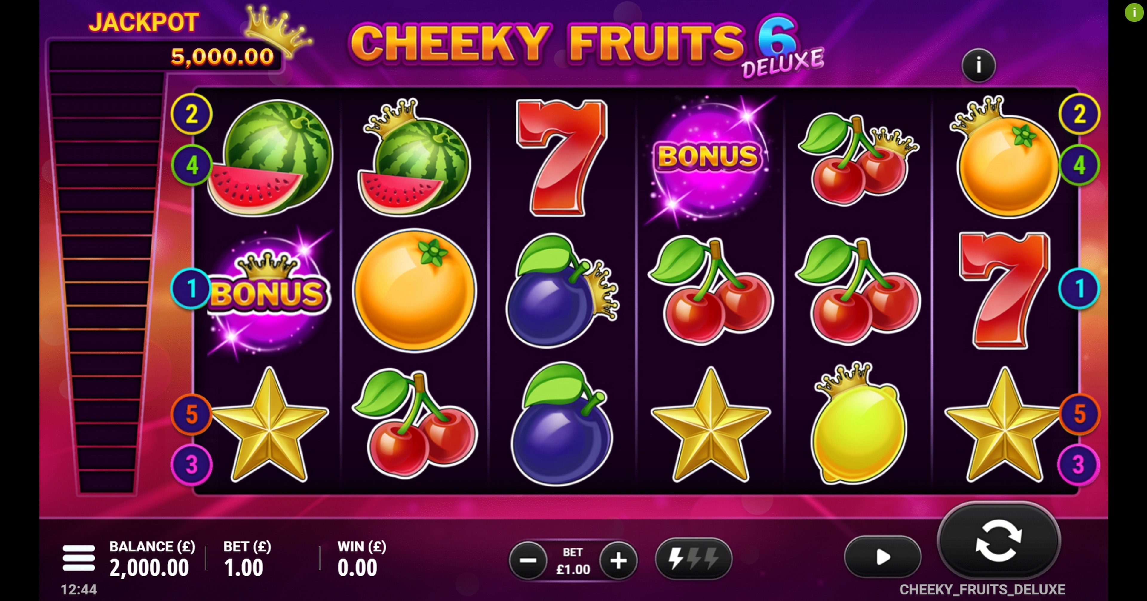 Reels in Cheeky Fruits 6 Deluxe Slot Game by Gluck Games