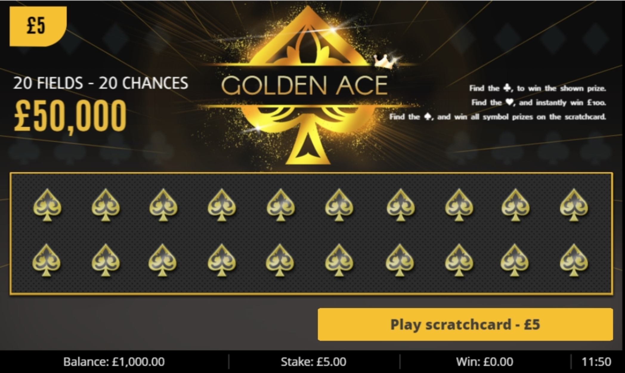 Reels in Golden Ace Slot Game by Gluck Games