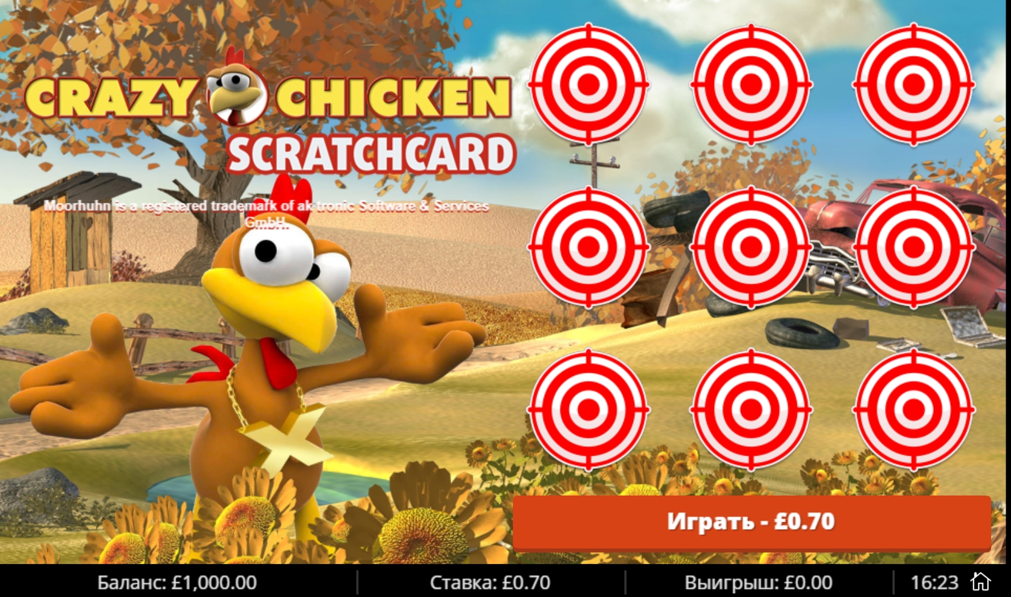 Reels in Moorhuhn Scratchcard Slot Game by Gluck Games