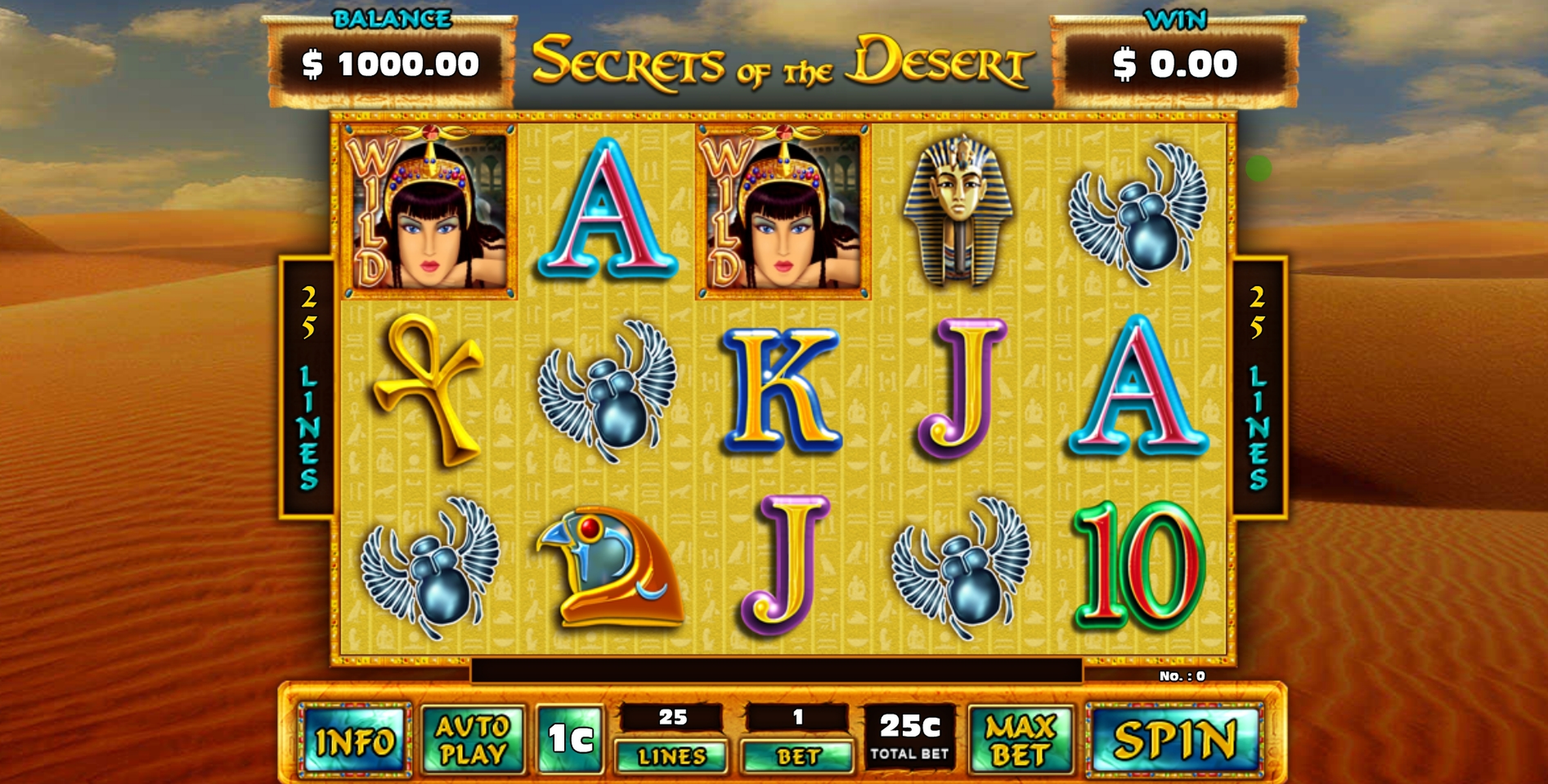 Reels in Secrets of the Desert Slot Game by GMW