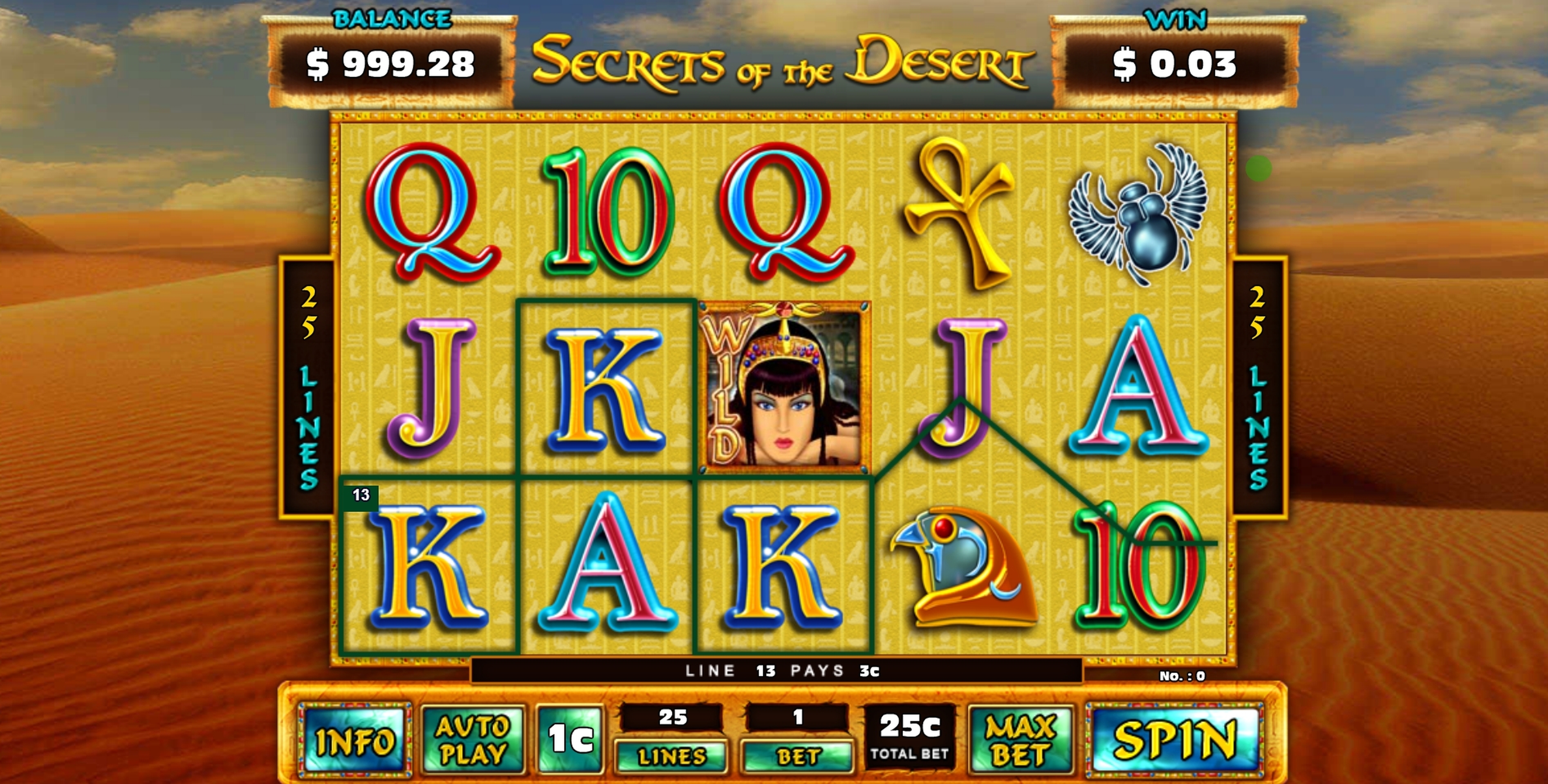 Win Money in Secrets of the Desert Free Slot Game by GMW