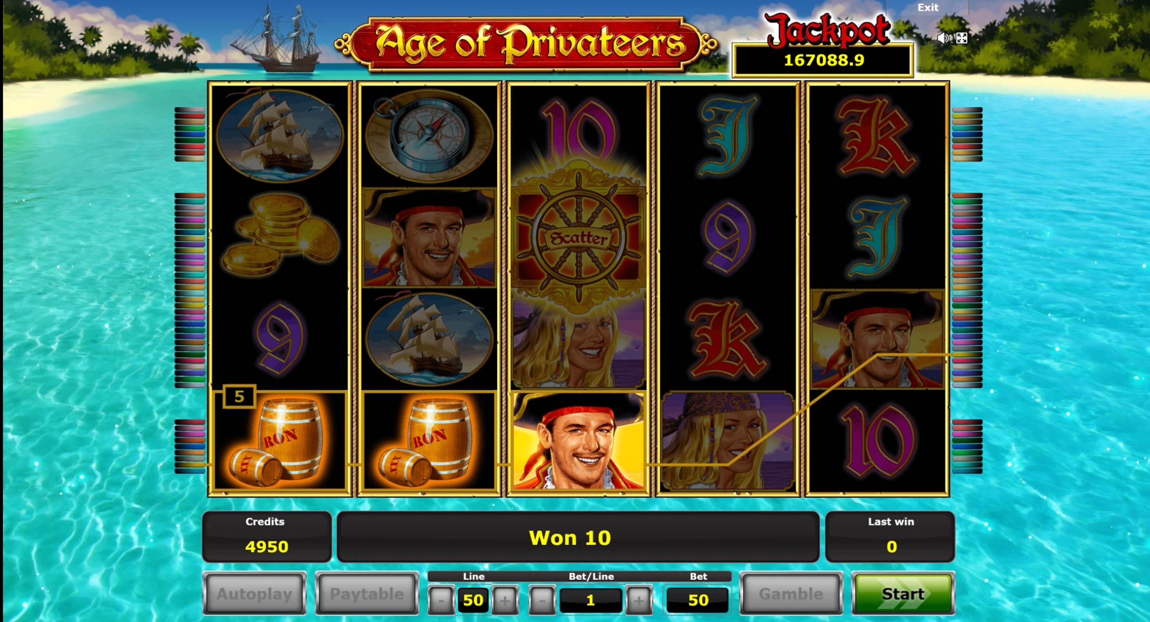 Win Money in Age of Privateers Free Slot Game by Greentube