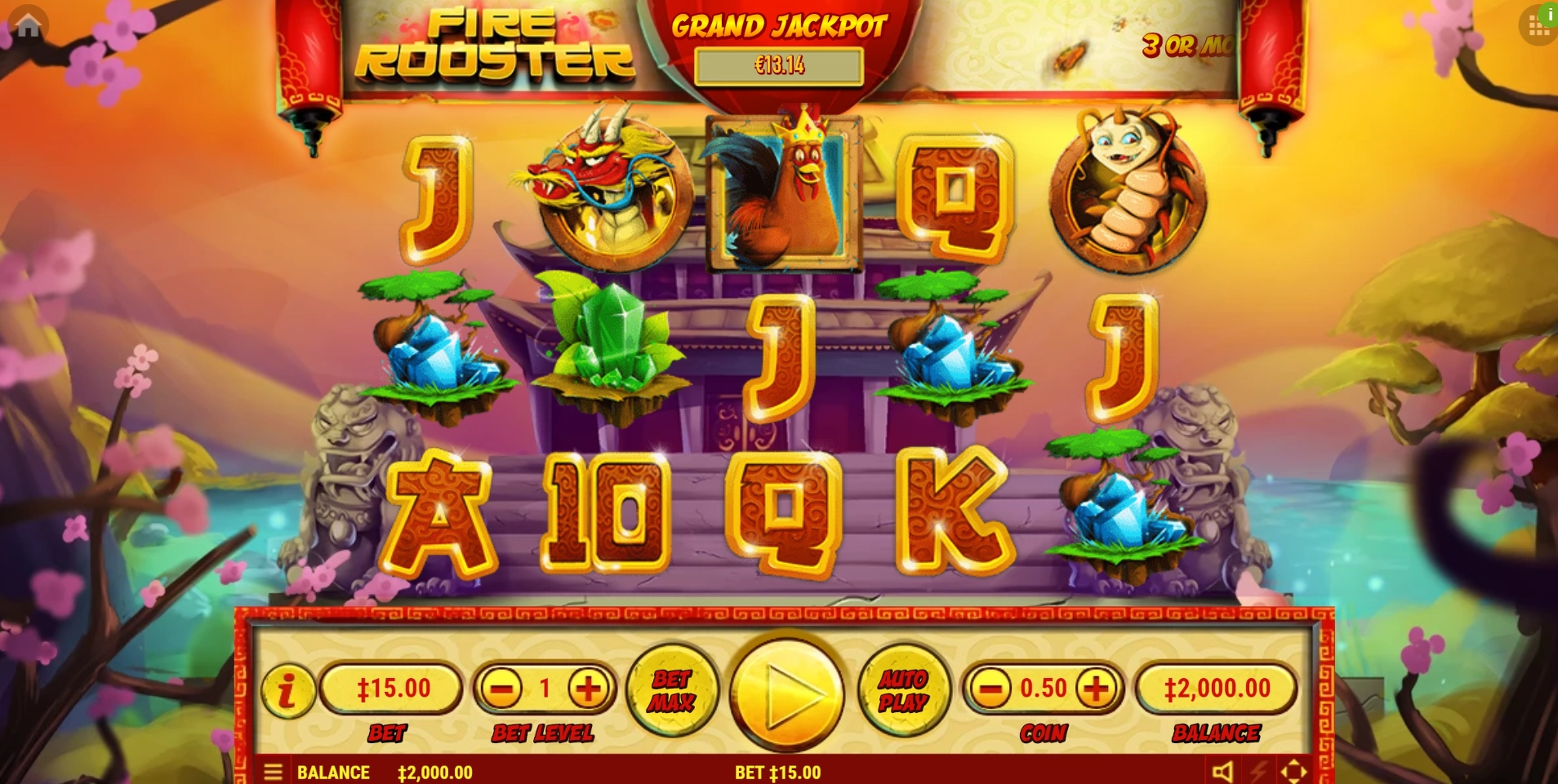 Reels in Fire Rooster Slot Game by Habanero
