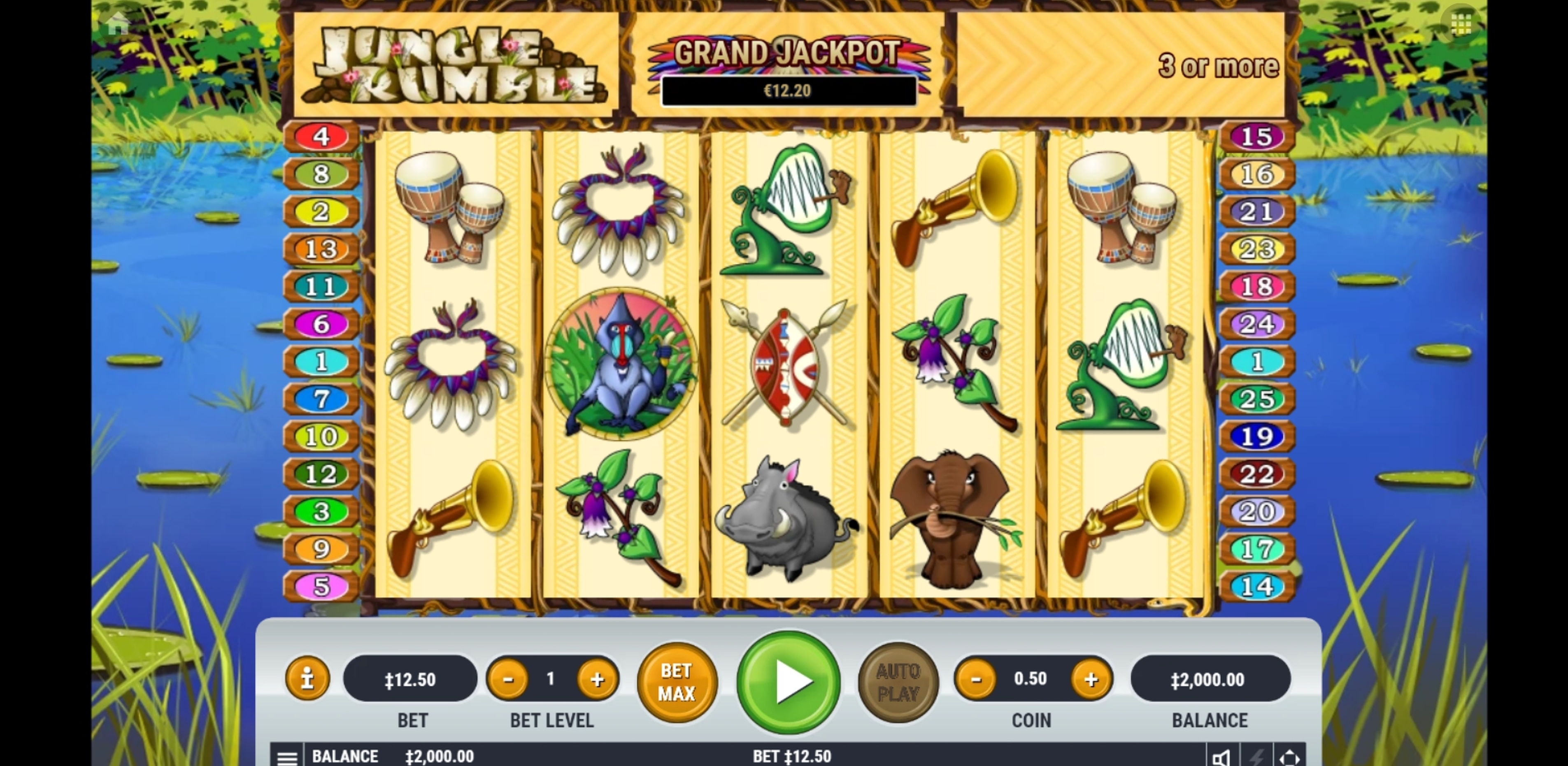 Reels in Jungle Rumble Slot Game by Habanero