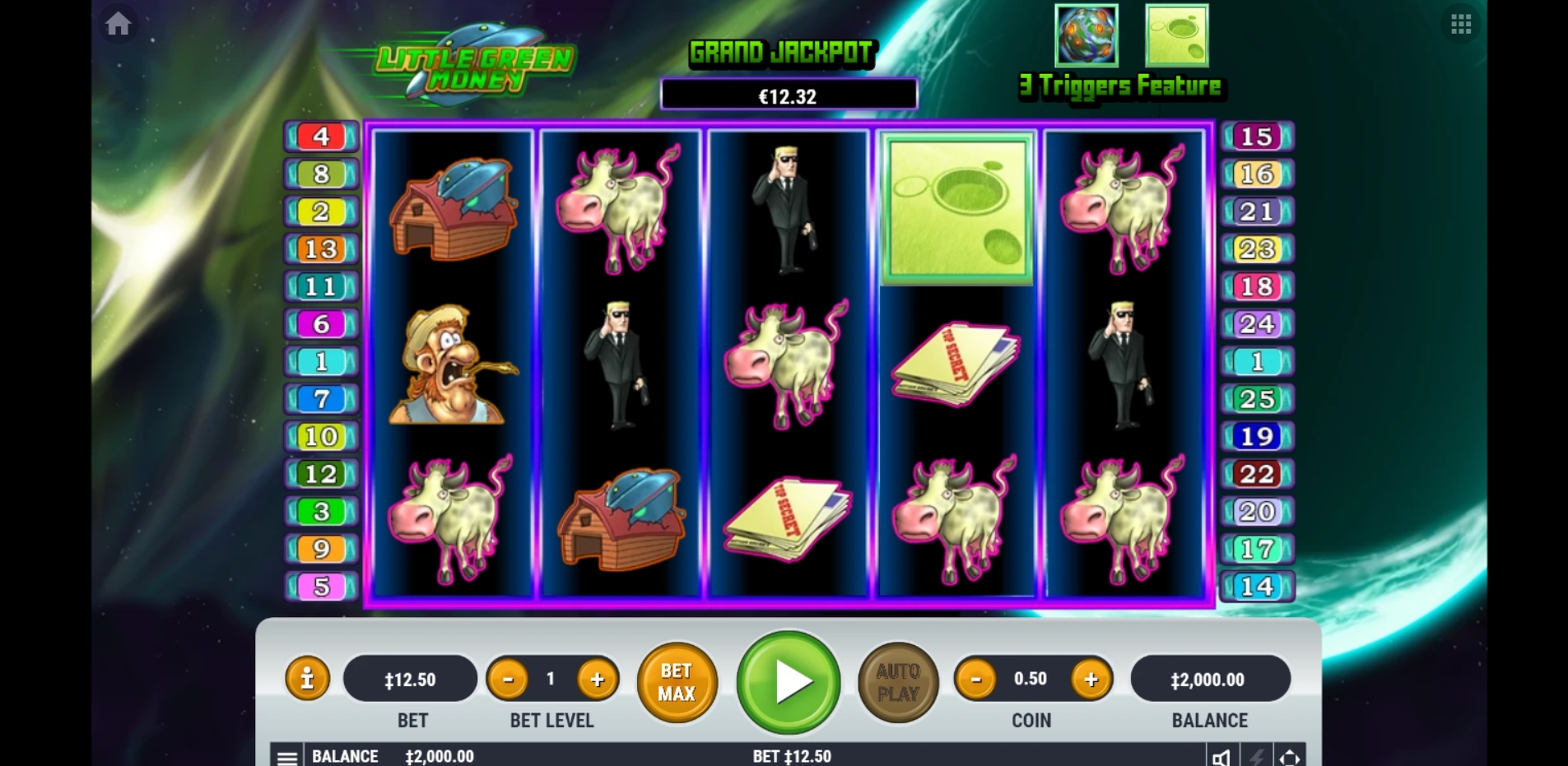 Reels in Little Green Money Slot Game by Habanero