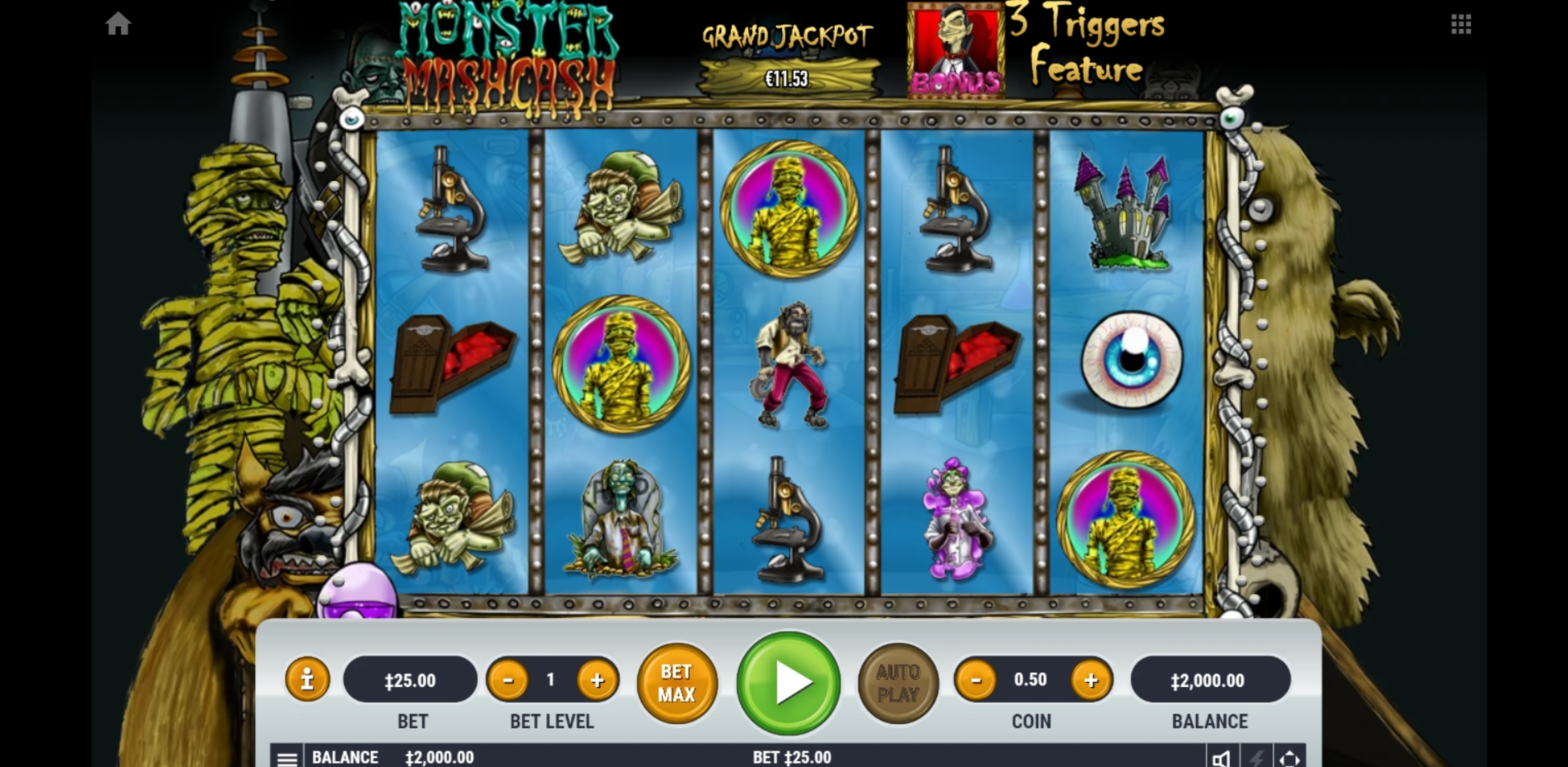 Reels in Monster Mash Cash Slot Game by Habanero
