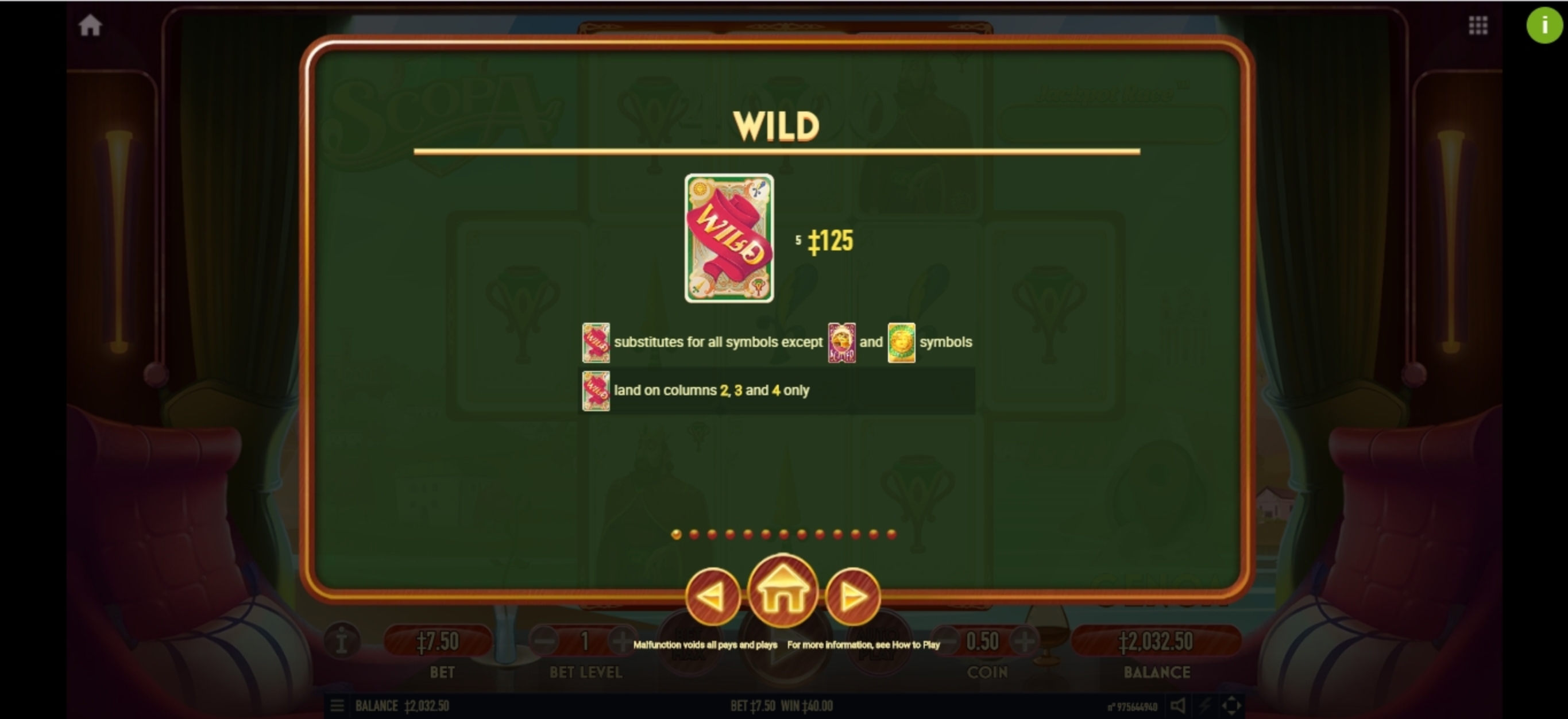 Info of Scopa Slot Game by Habanero