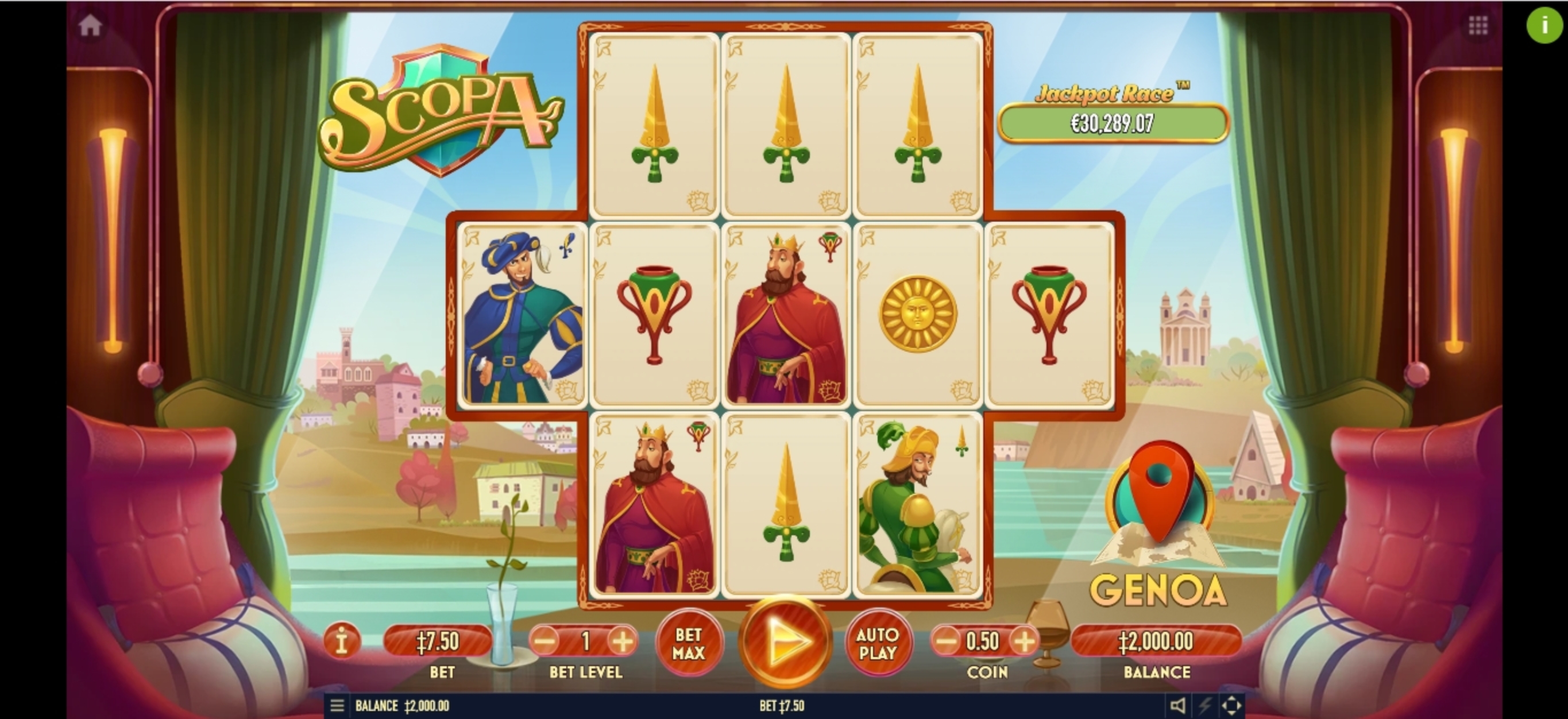 Reels in Scopa Slot Game by Habanero