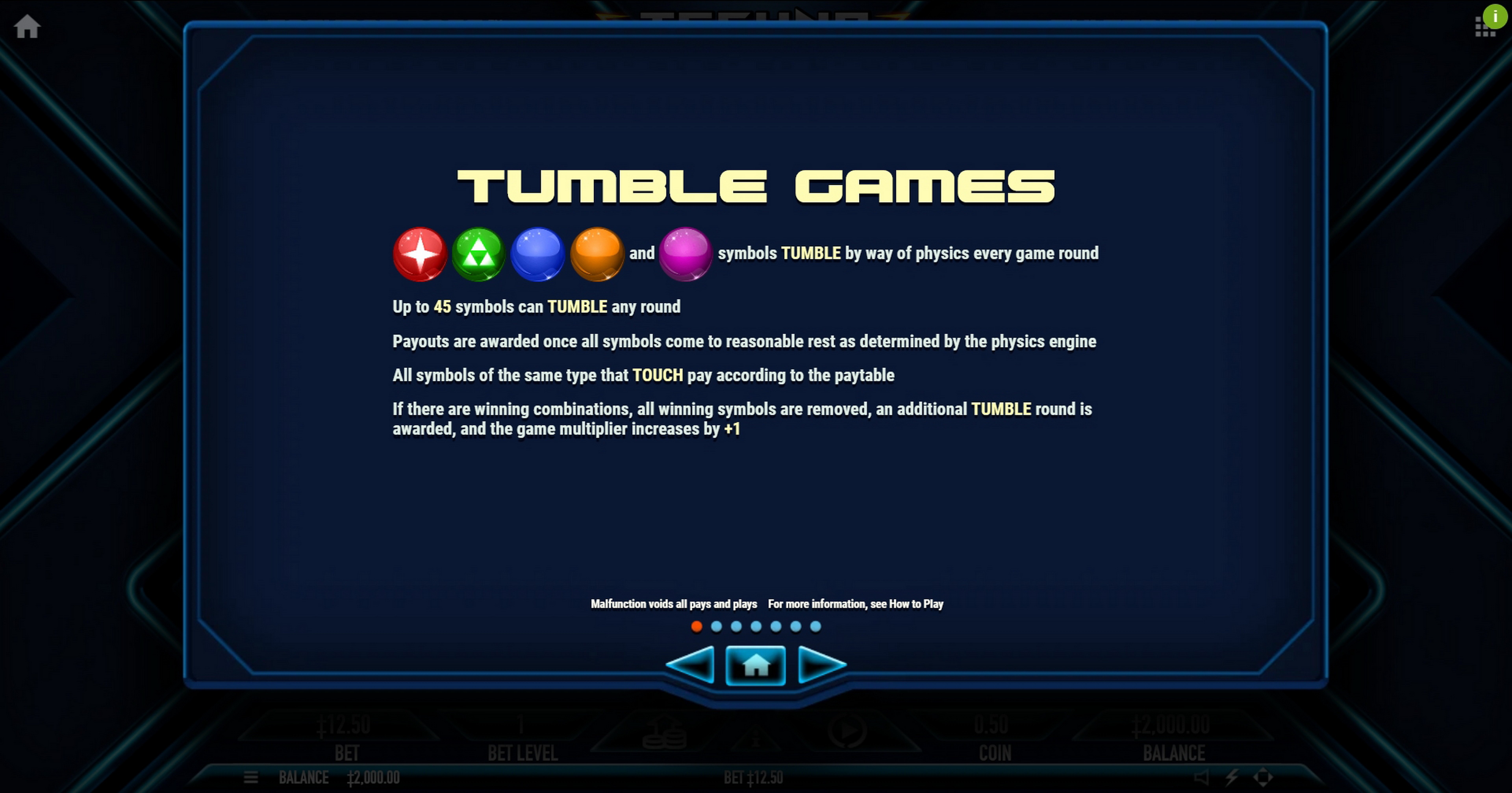 Info of Techno Tumble Slot Game by Habanero