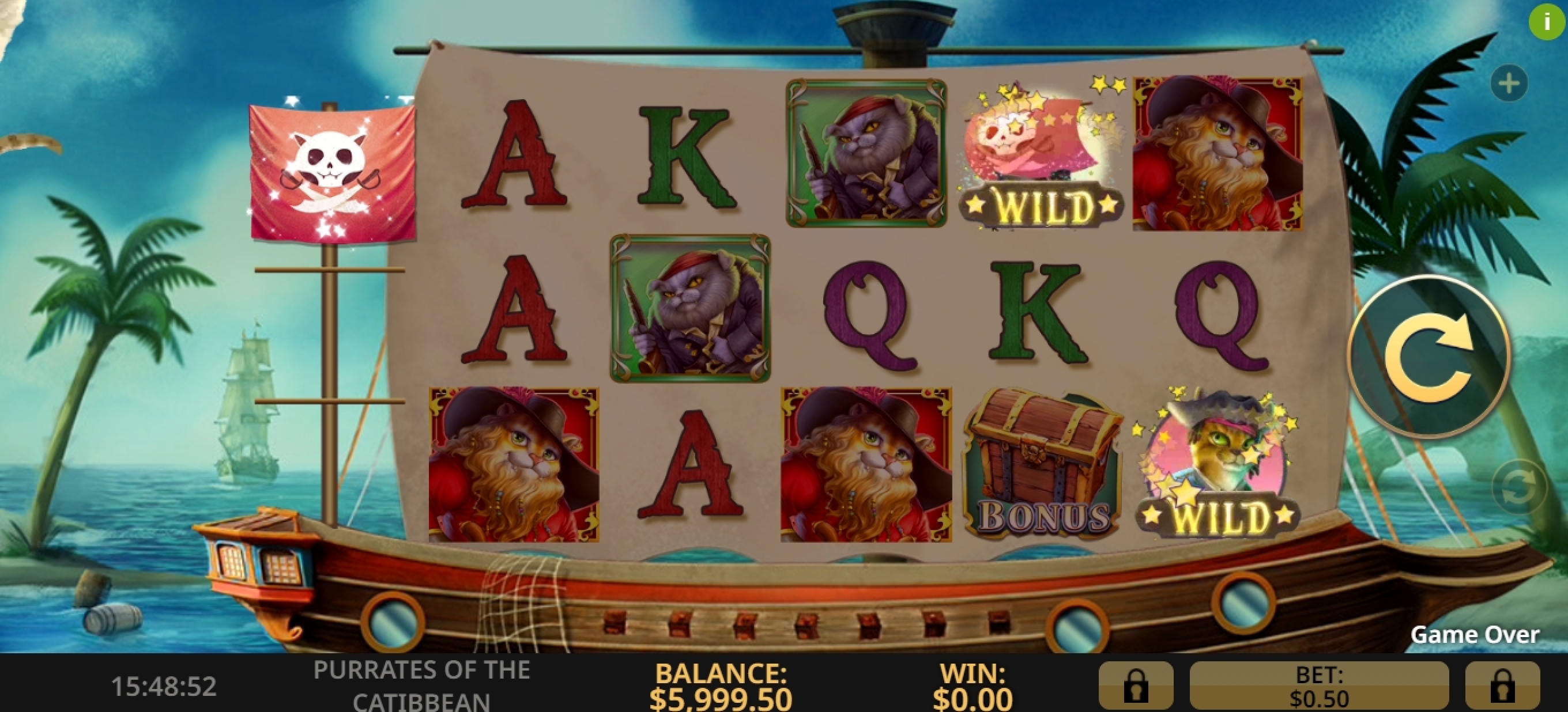 Win Money in Purrates of the Catibbean Free Slot Game by High 5 Games