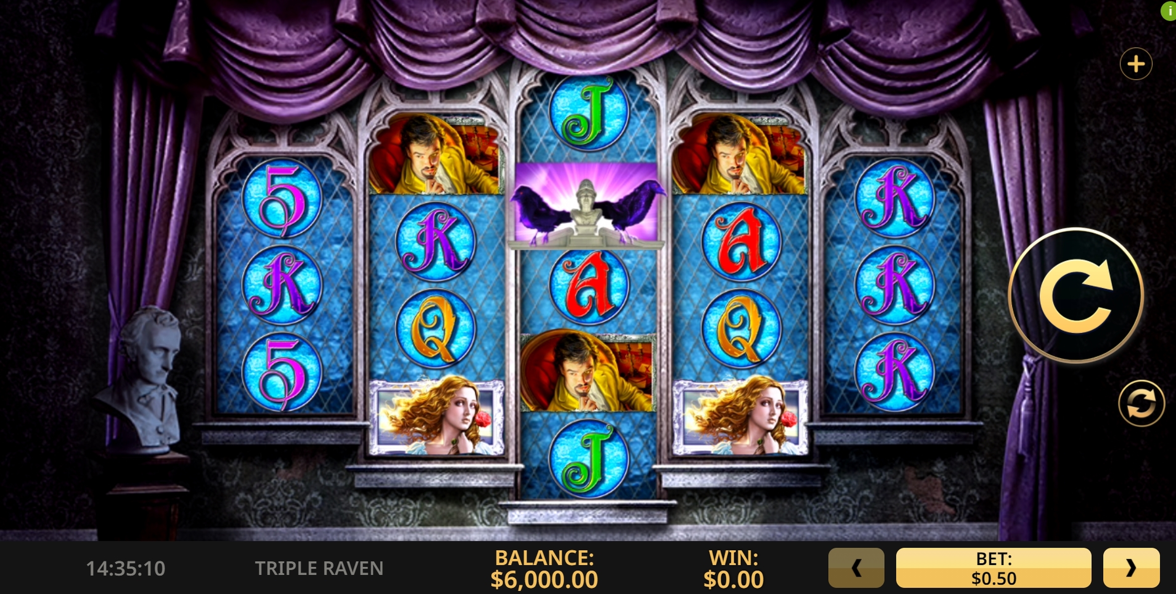 Reels in Triple Raven Slot Game by High 5 Games