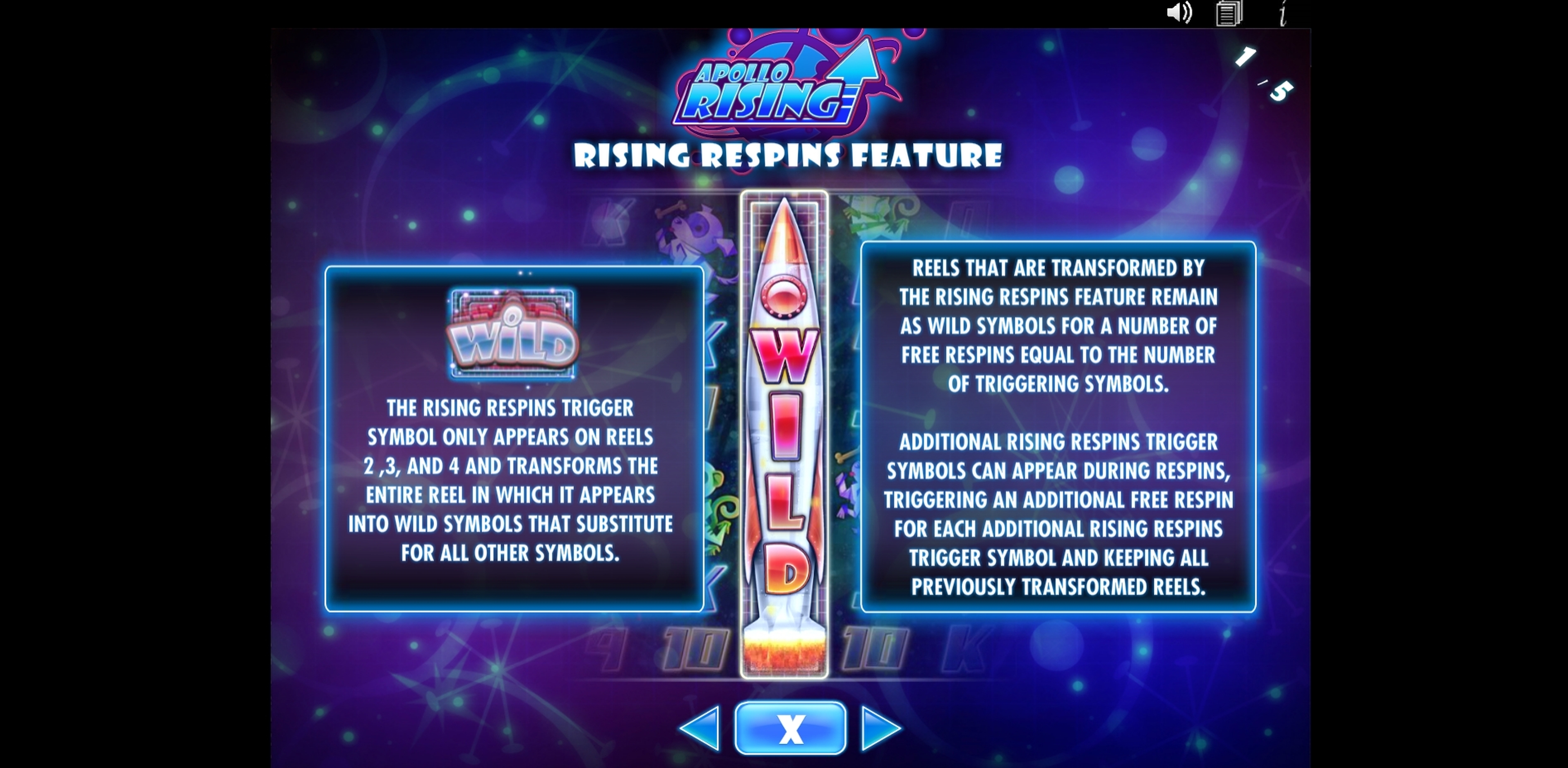 Info of Apollo Rising Slot Game by IGT