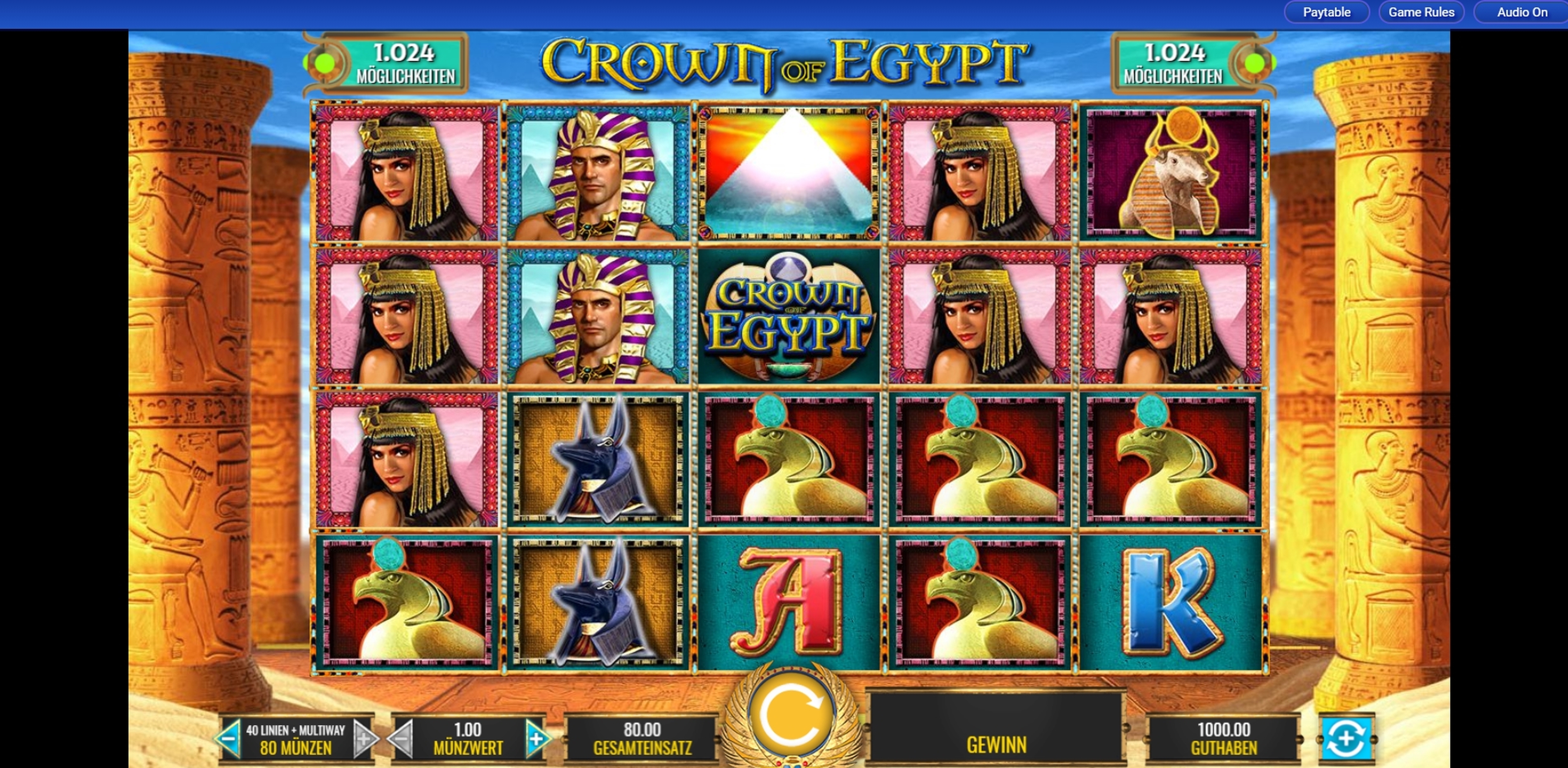 Reels in Crown of Egypt Slot Game by IGT