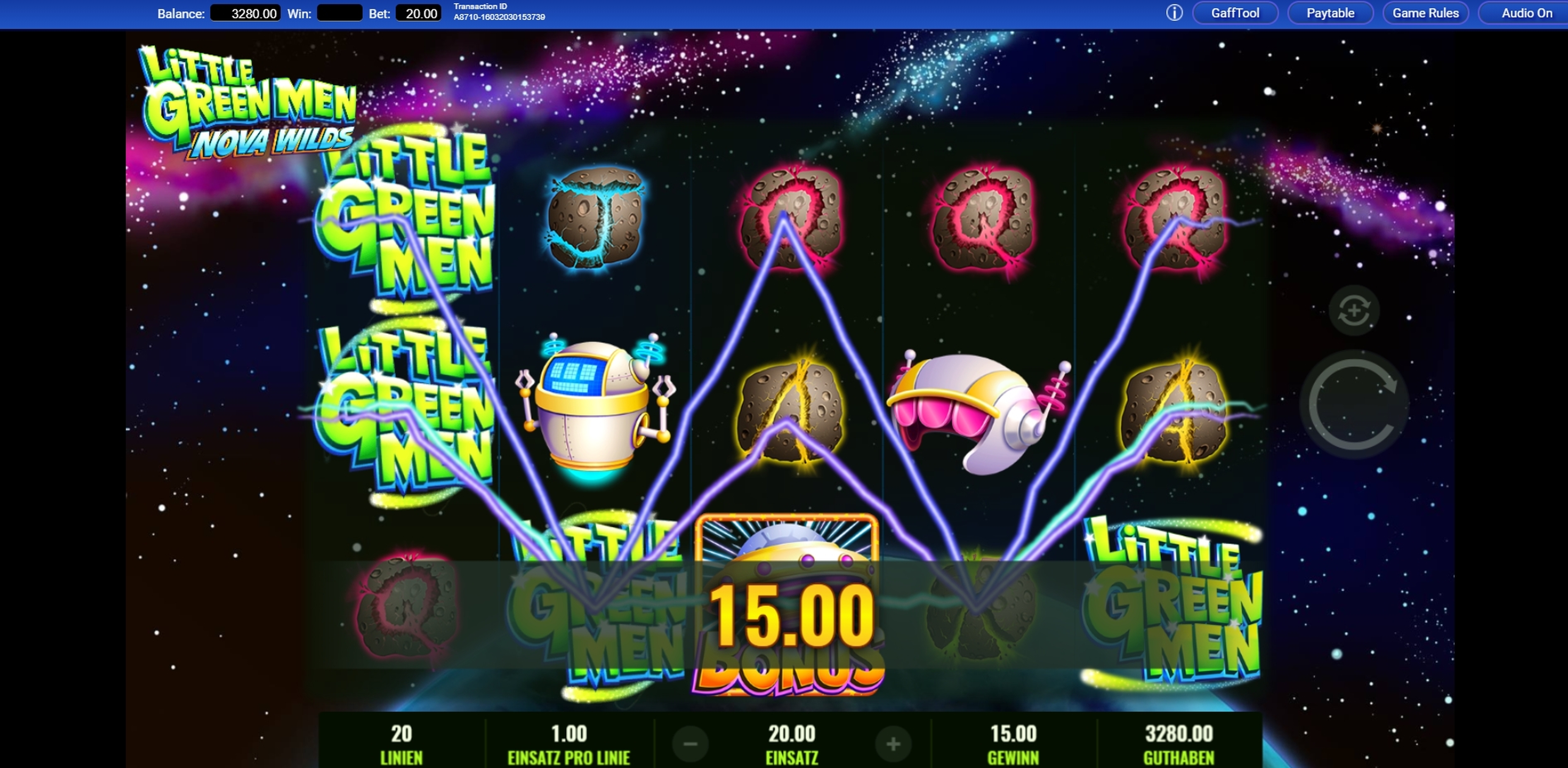 Win Money in Little Green Men Nova Wilds Free Slot Game by IGT