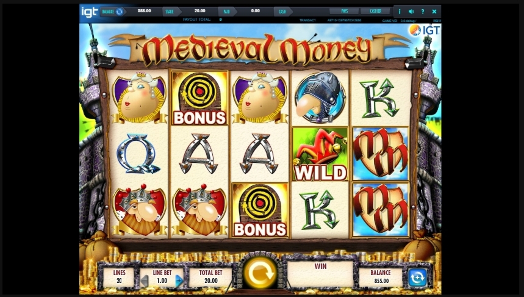 Reels in Medieval Money Slot Game by IGT