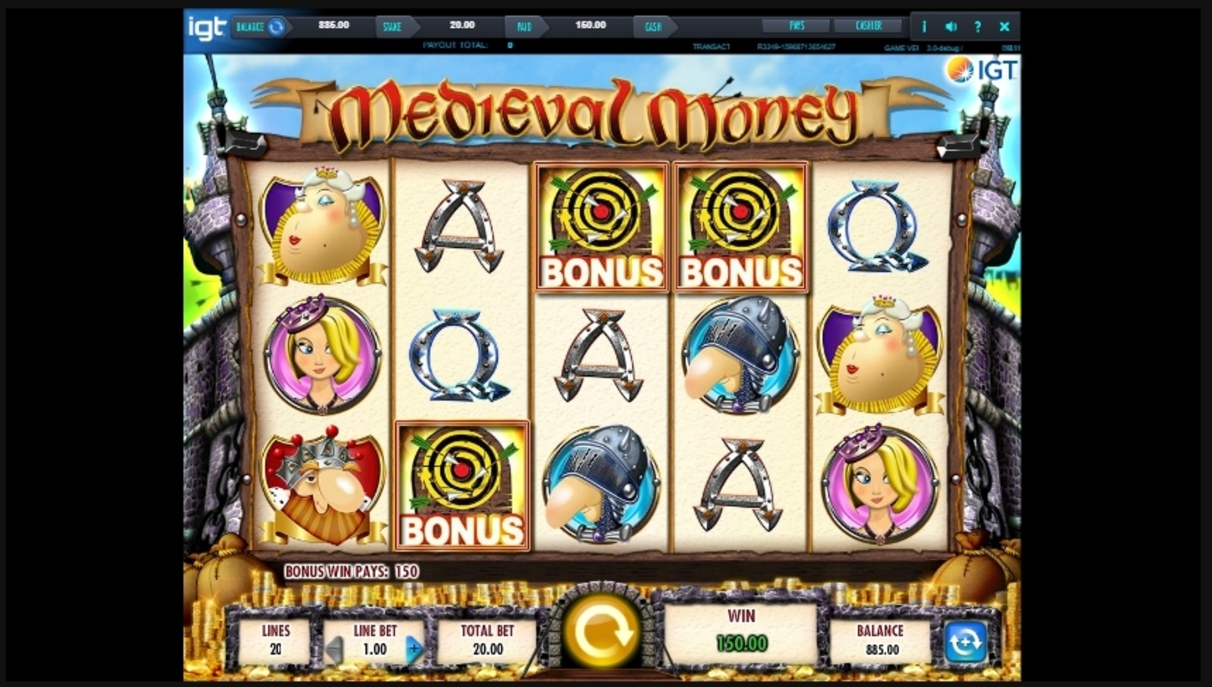 Win Money in Medieval Money Free Slot Game by IGT