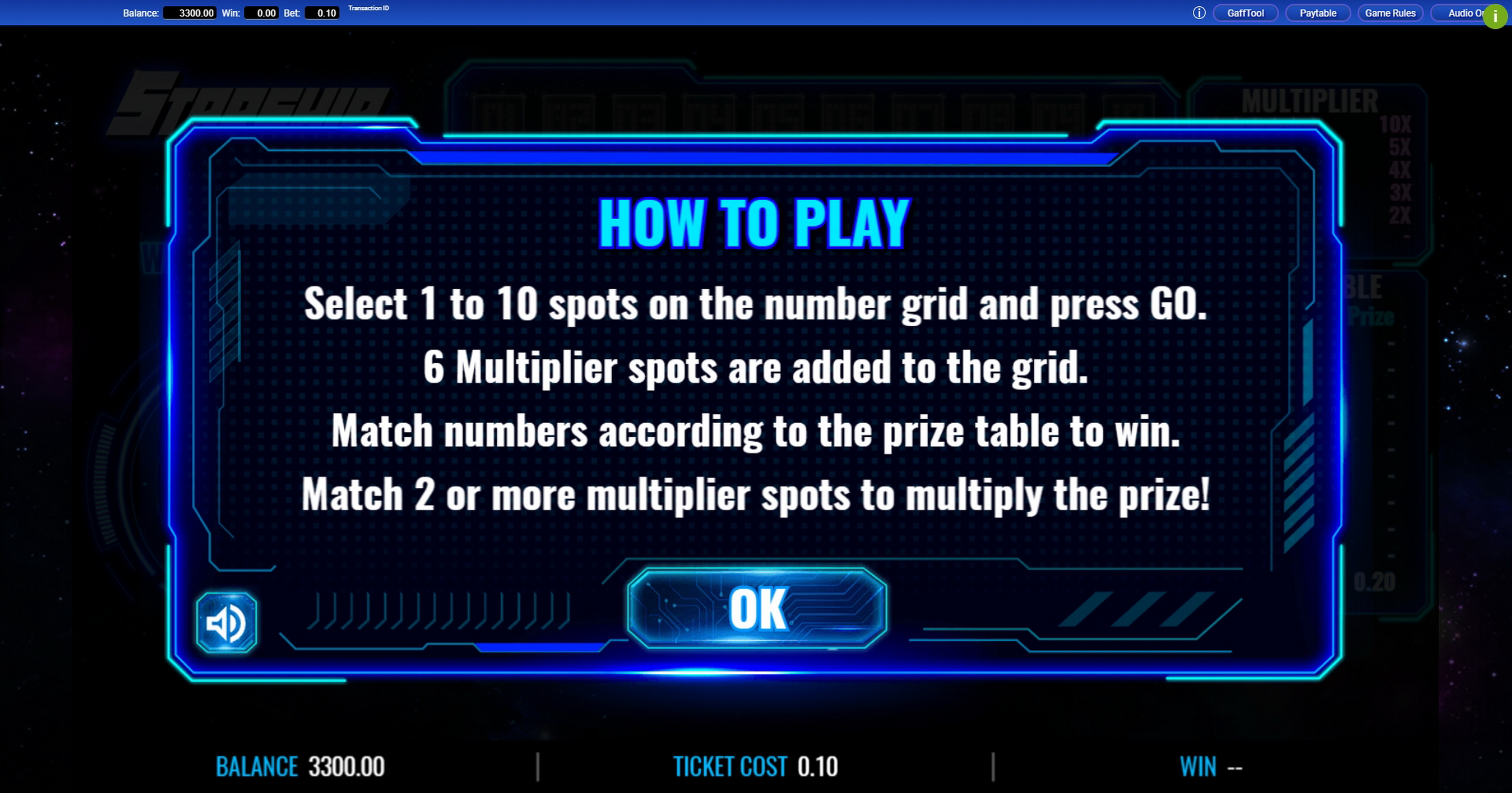 Play Starship Keno Multiplier Free Casino Slot Game by IGT