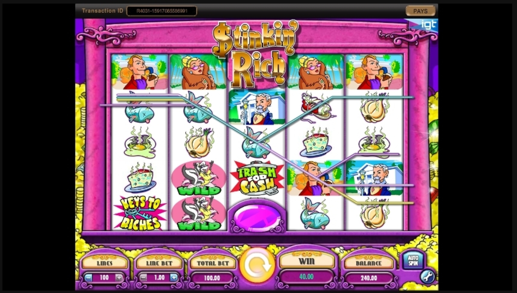 Win Money in Stinkin Rich Free Slot Game by IGT