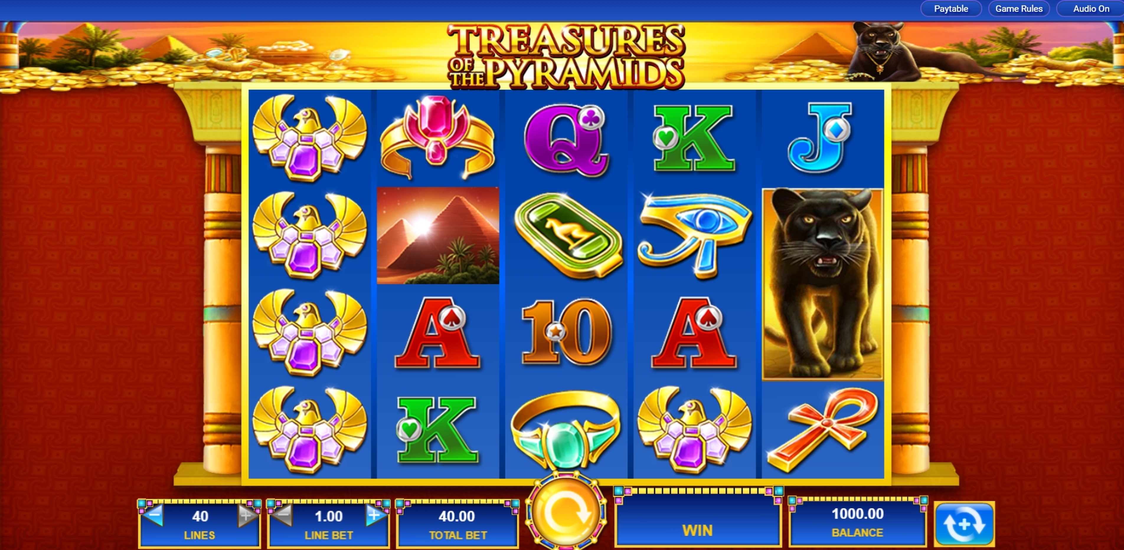 Reels in Treasures of the Pyramids Slot Game by IGT