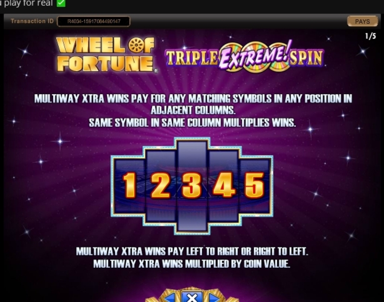 Info of Wheel of Fortune Triple Extreme Spin Slot Game by IGT