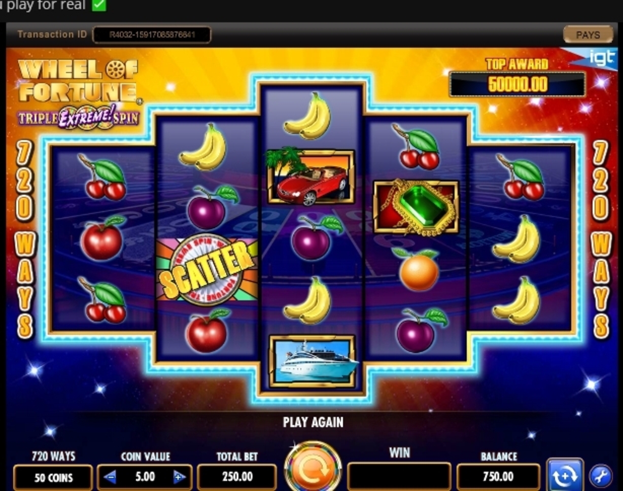 Reels in Wheel of Fortune Triple Extreme Spin Slot Game by IGT