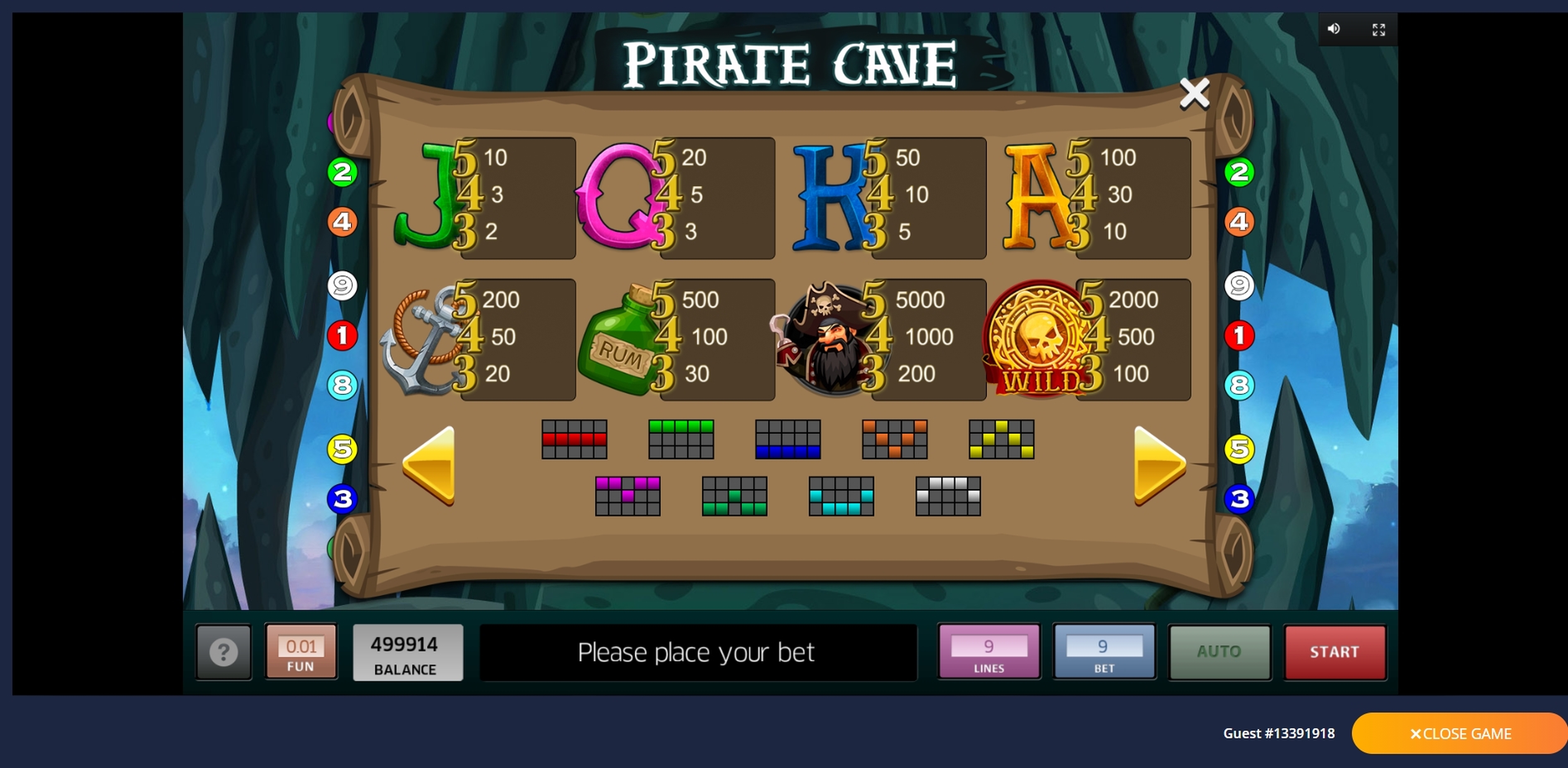 Info of Pirate Cave Slot Game by Inbet Games