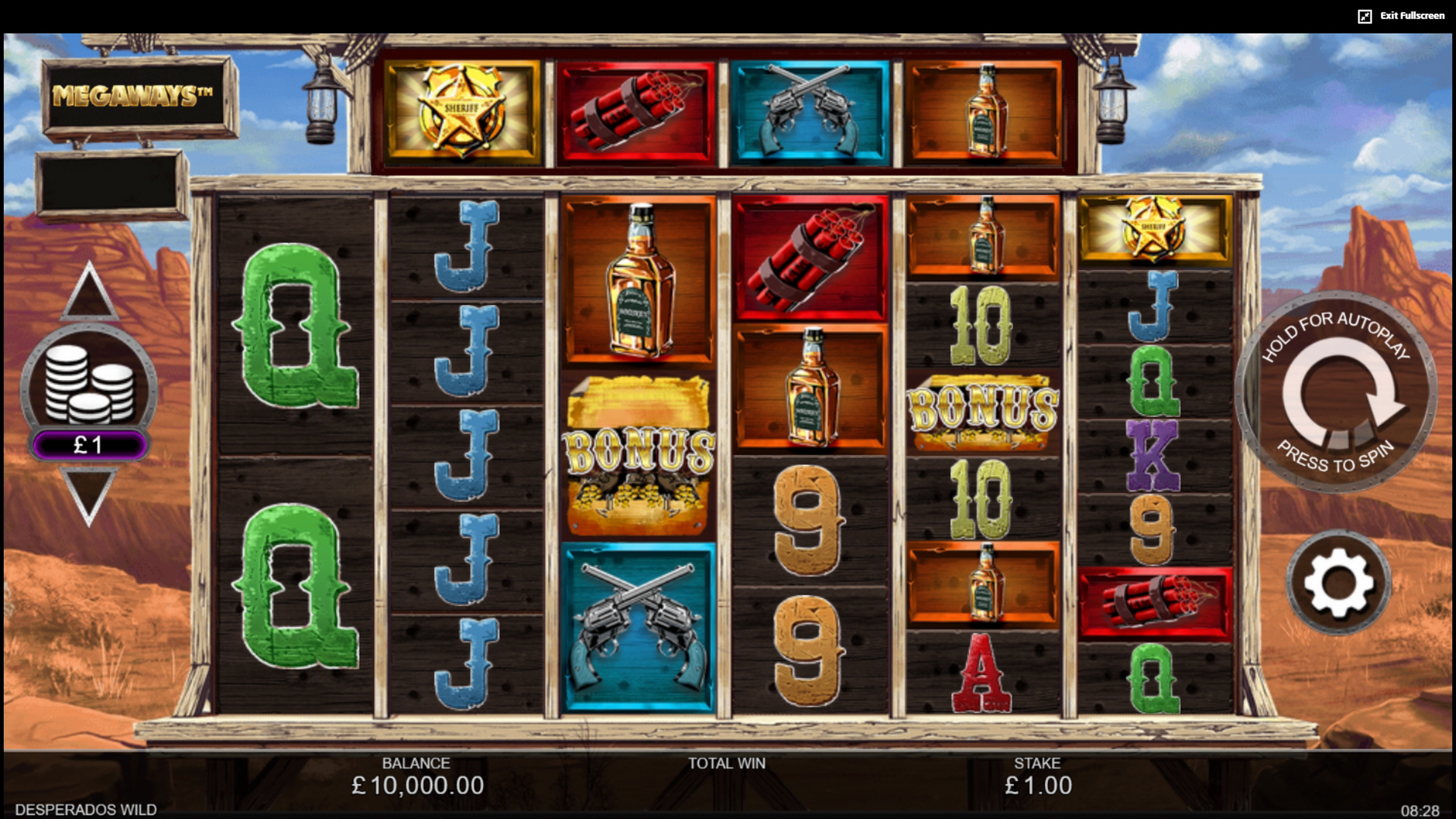 Reels in Desperados Wild Megaways Slot Game by Inspired Gaming
