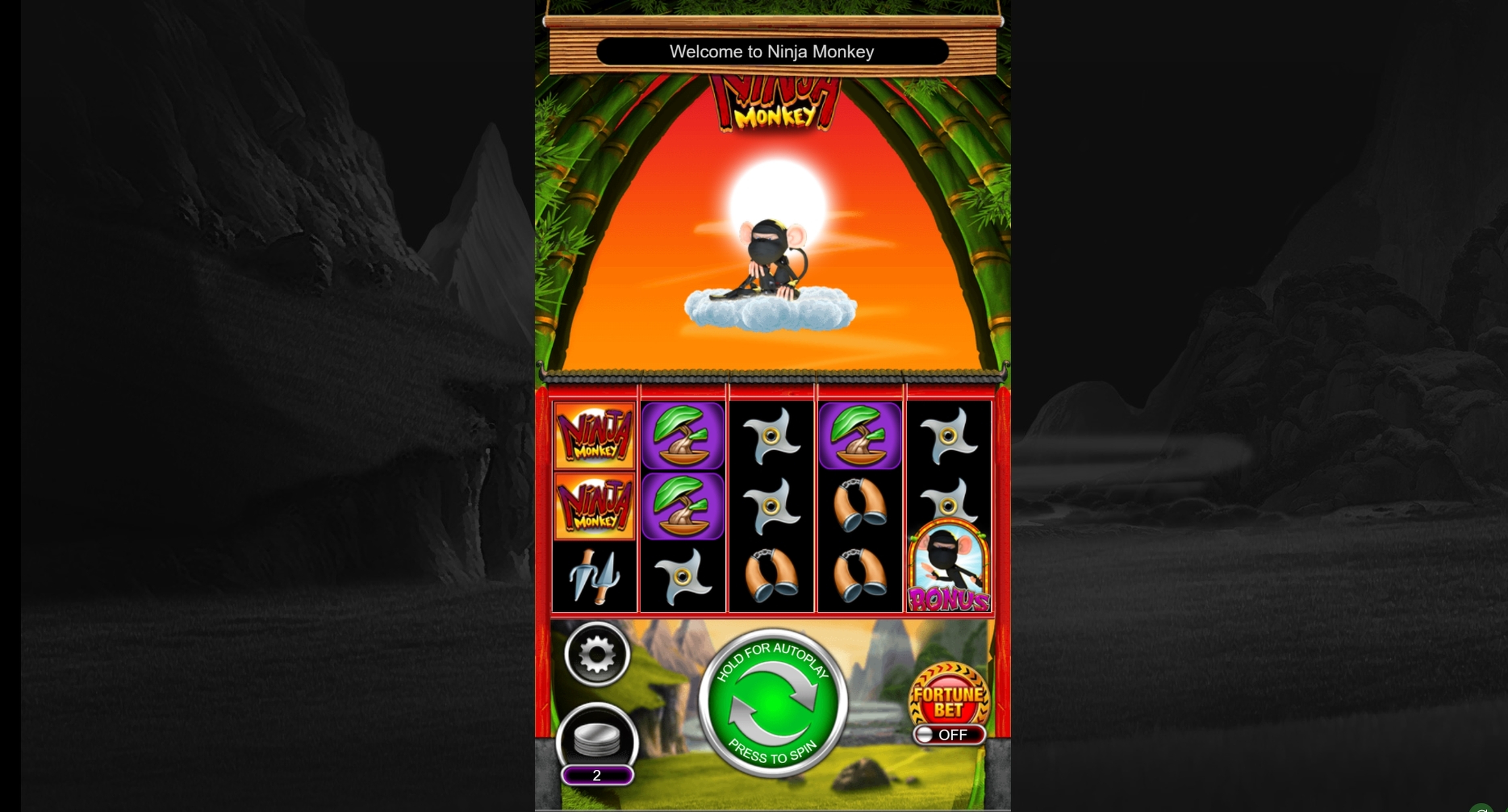 Reels in Ninja Monkey Slot Game by Inspired Gaming