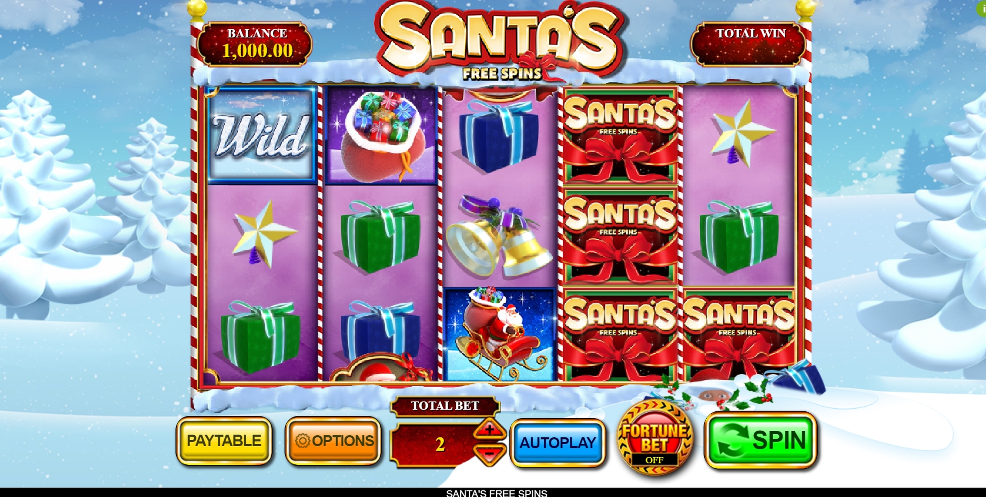 Reels in Santa's Free Spins Slot Game by Inspired Gaming