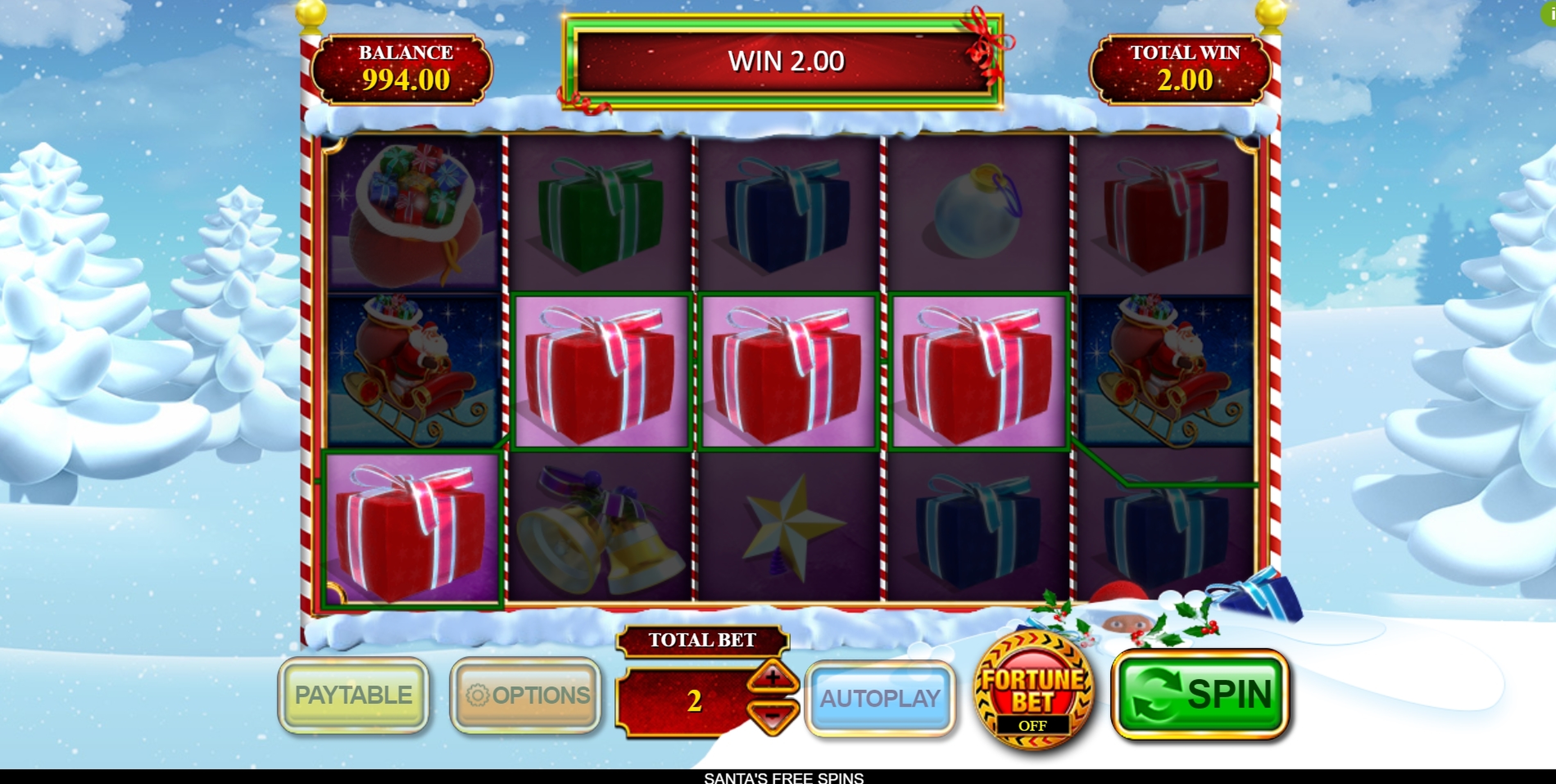 Win Money in Santa's Free Spins Free Slot Game by Inspired Gaming