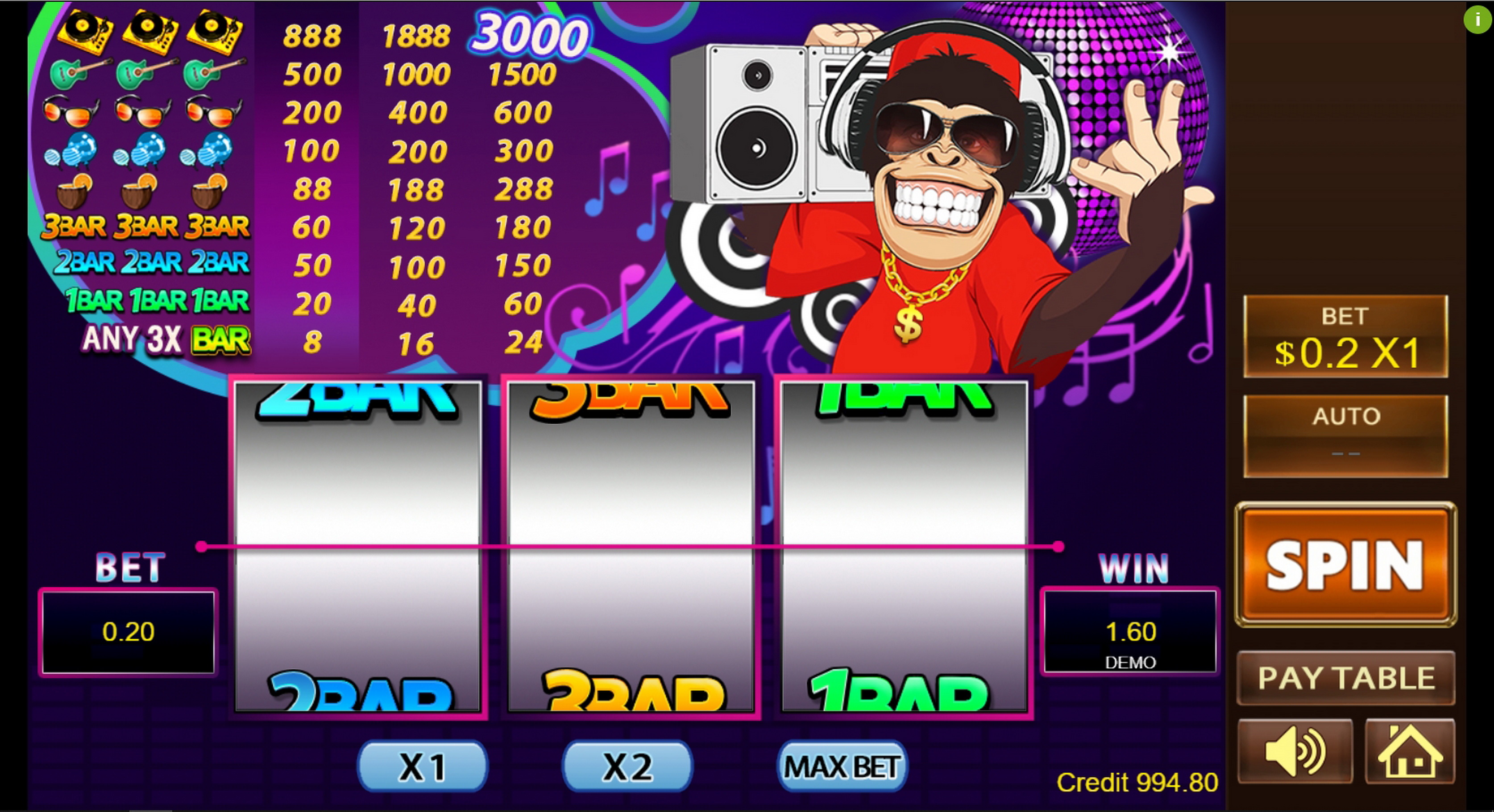 Win Money in Fa Fa Monkey Free Slot Game by PlayStar