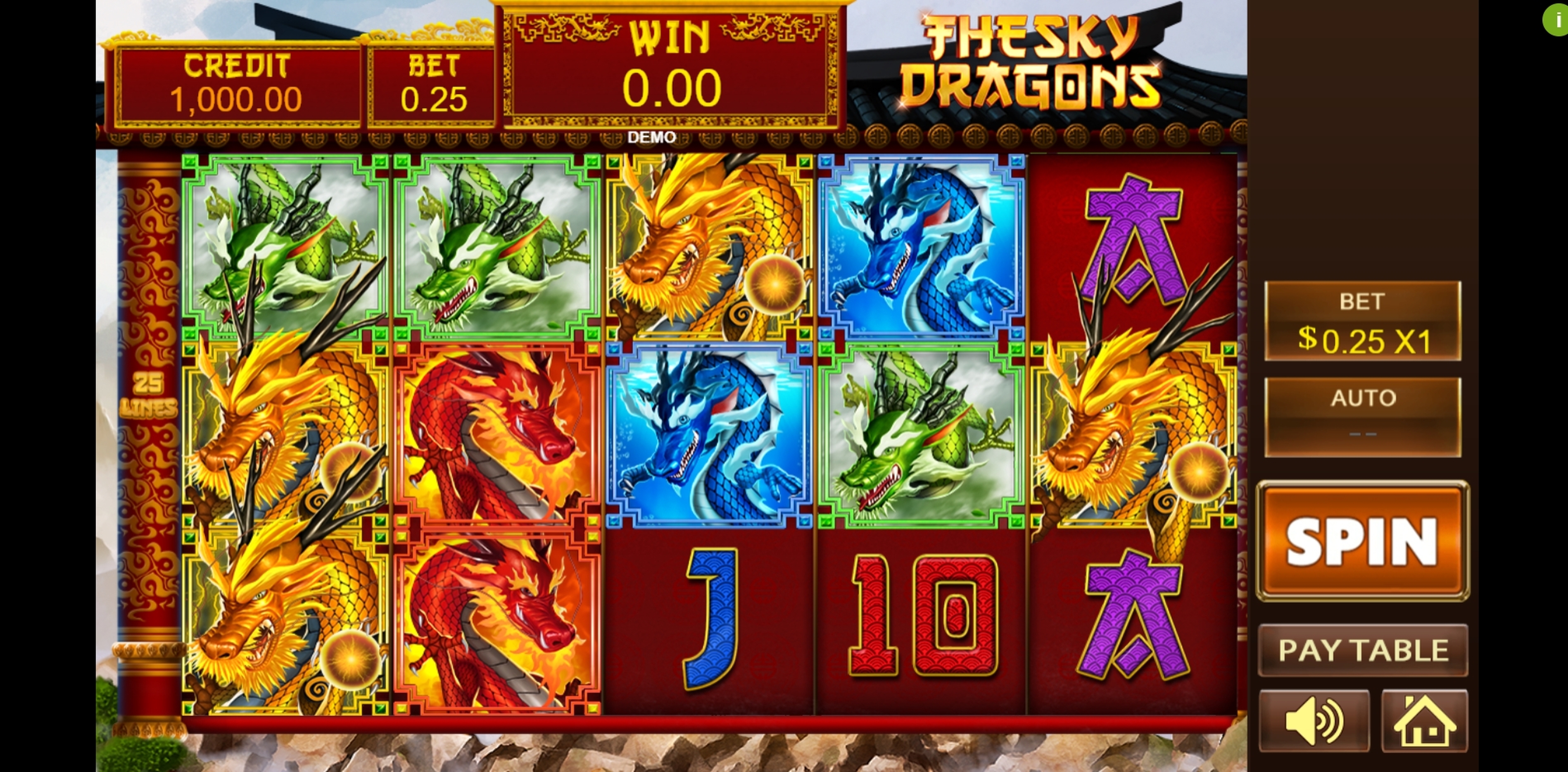 Reels in The Sky Dragons Slot Game by PlayStar