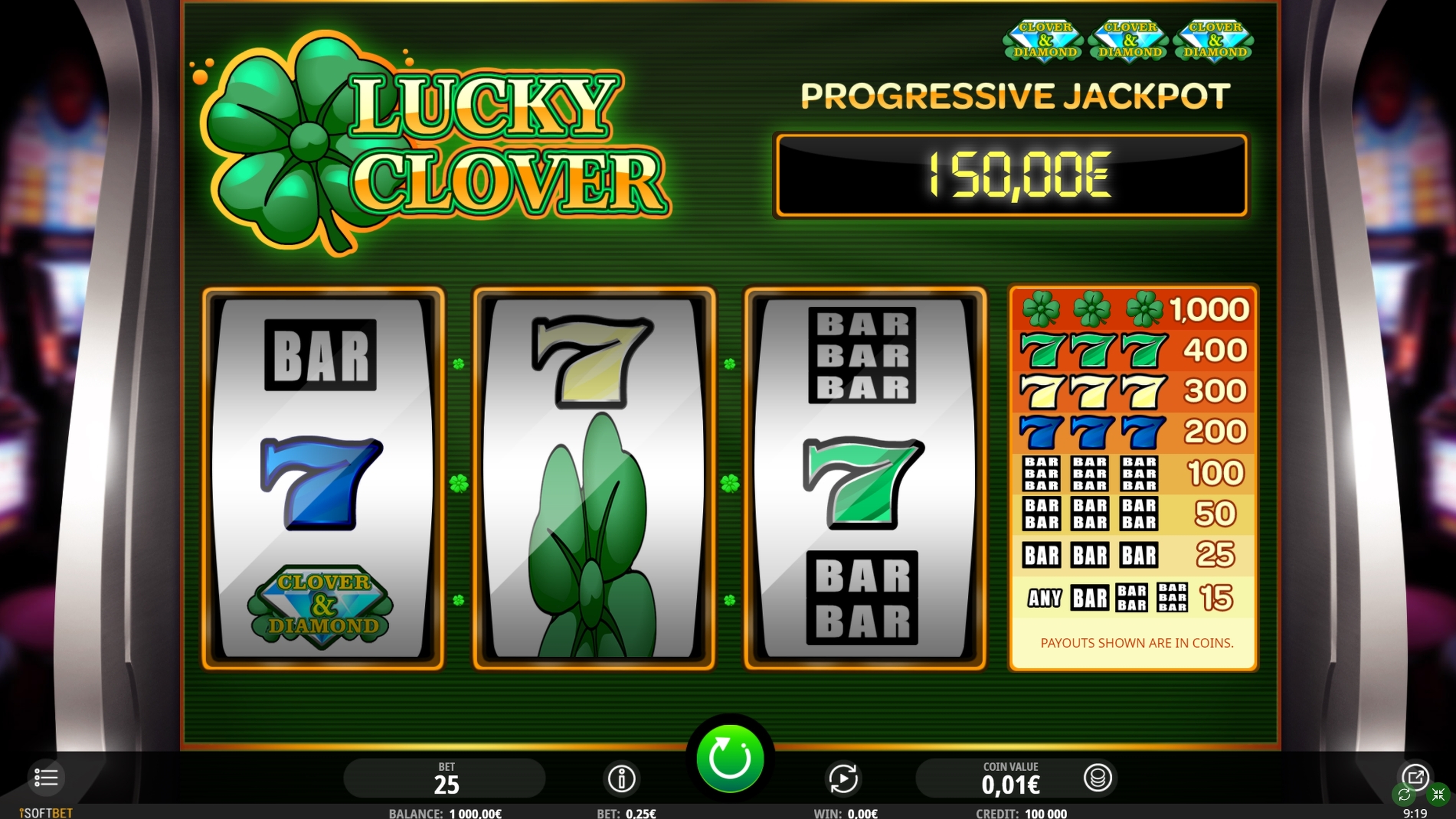 Reels in Lucky Clover iSoftBet Slot Game by iSoftBet