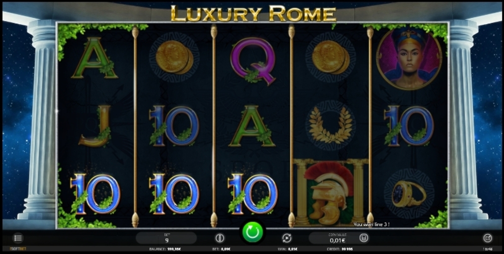 Win Money in Luxury Rome Free Slot Game by iSoftBet