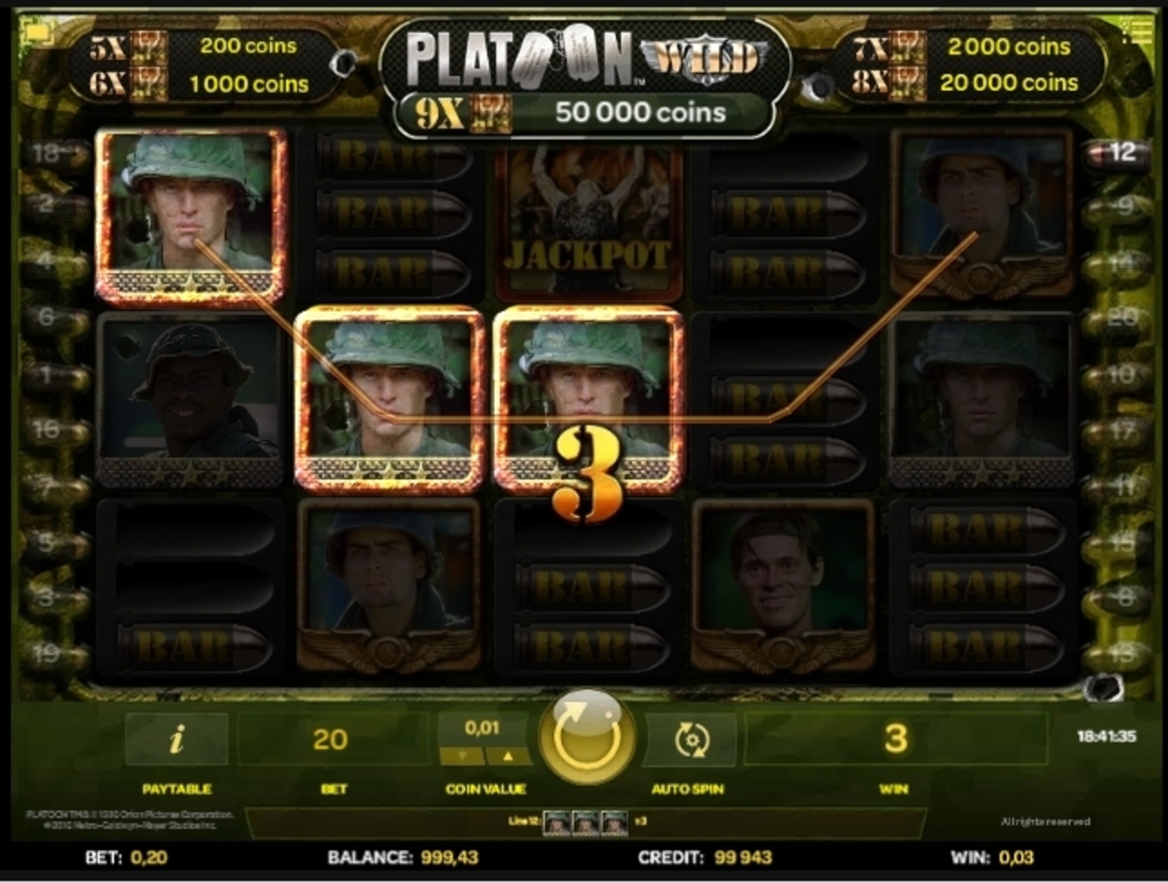 Win Money in Platoon Wild Free Slot Game by iSoftBet