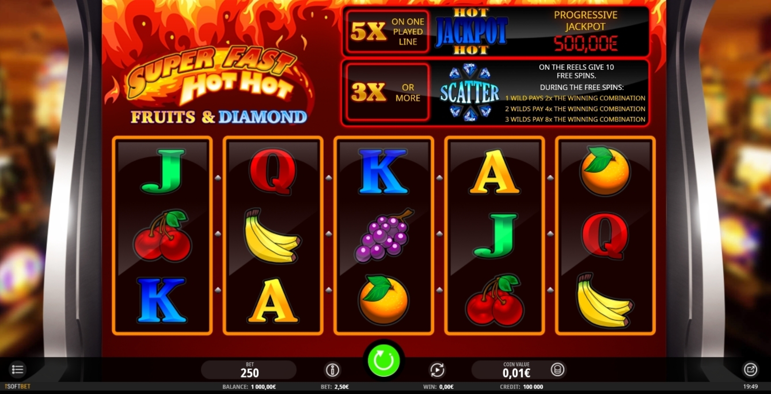 Reels in Super Fast Hot Hot Slot Game by iSoftBet
