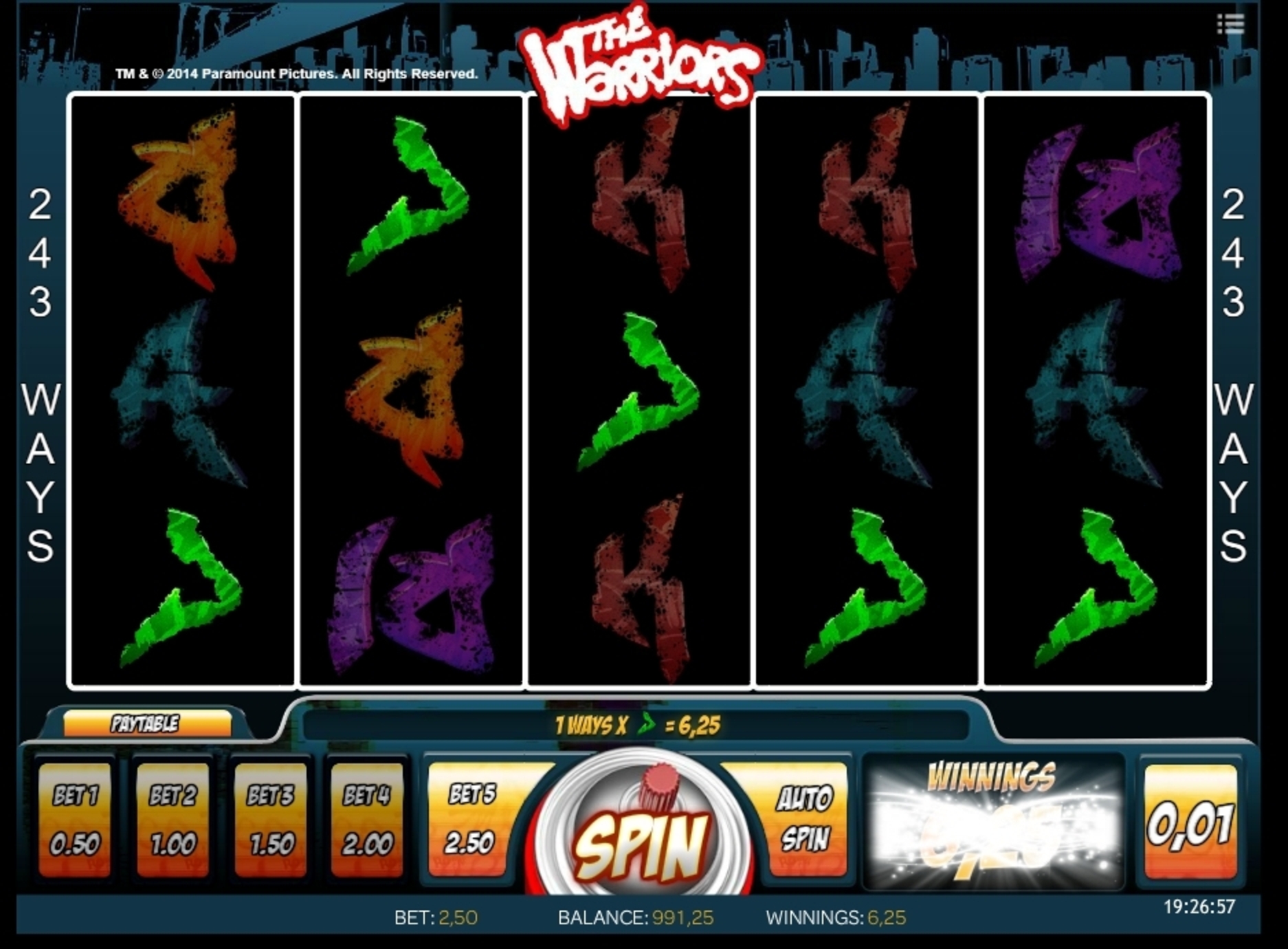 Win Money in The Warriors Free Slot Game by iSoftBet