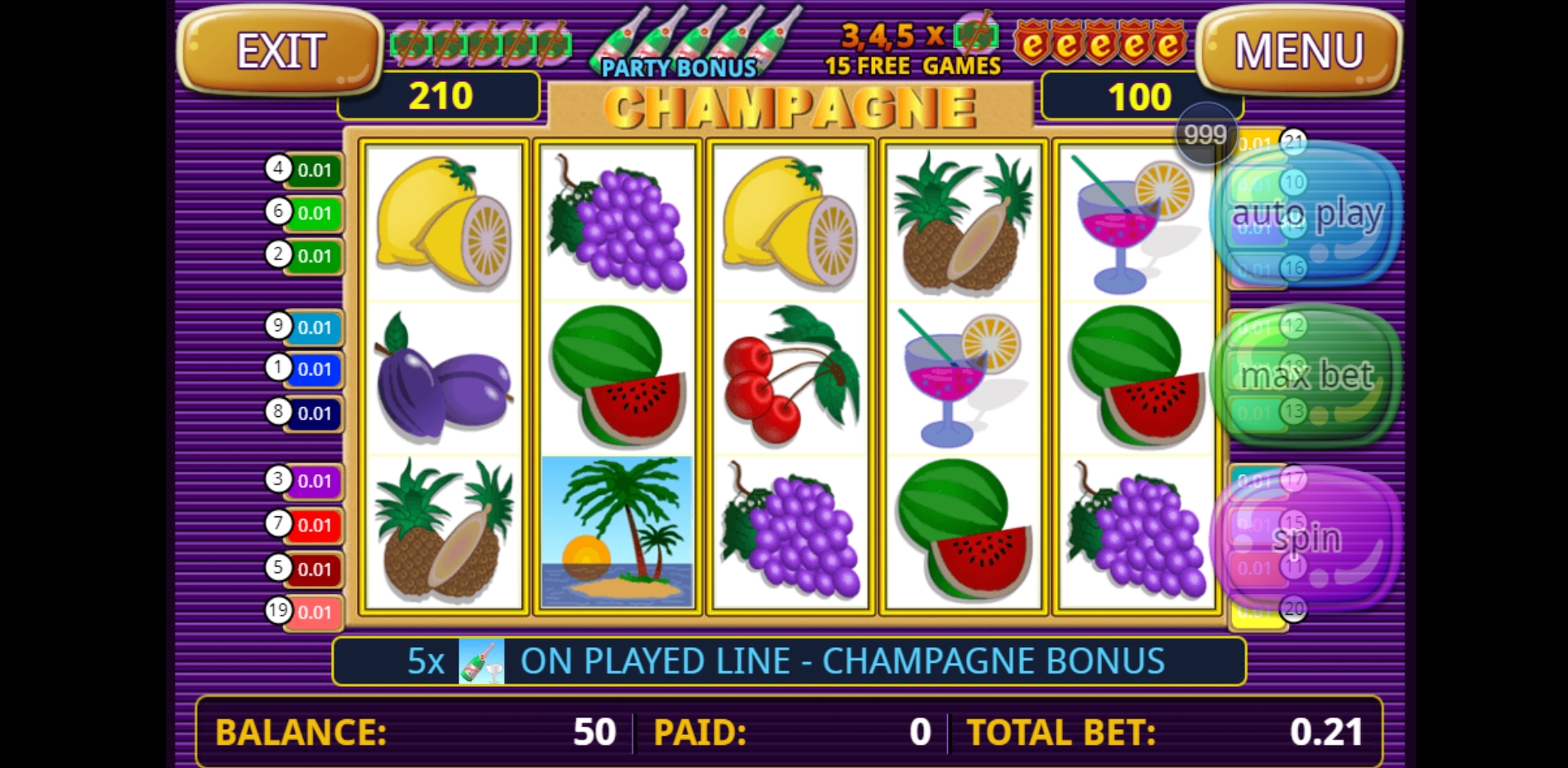 Reels in Champagne Party Slot Game by Incredible Technologies