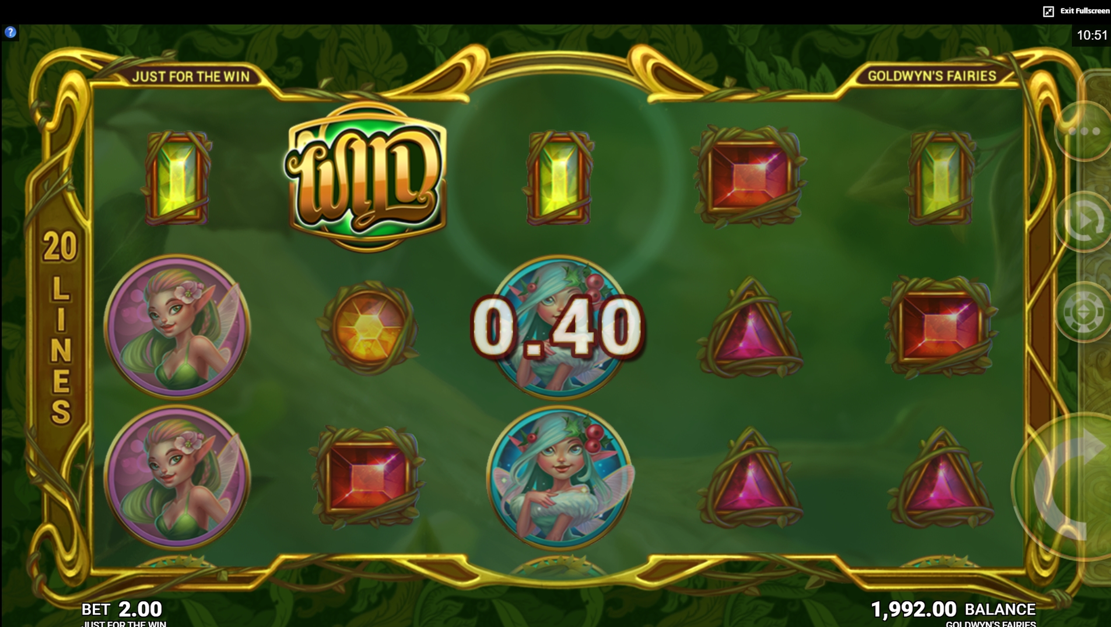 Win Money in Goldwyn's Fairies Free Slot Game by Just For The Win