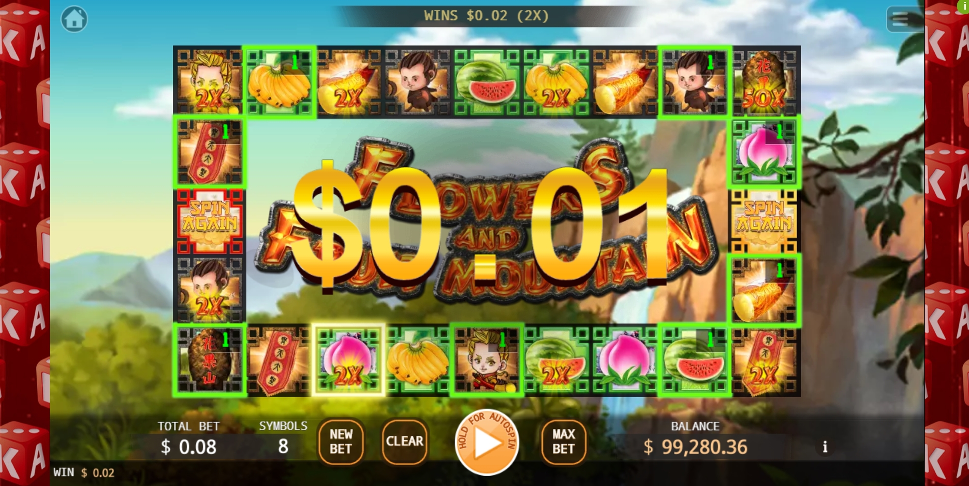 Win Money in Flowers and Fruit Mountain Free Slot Game by KA Gaming