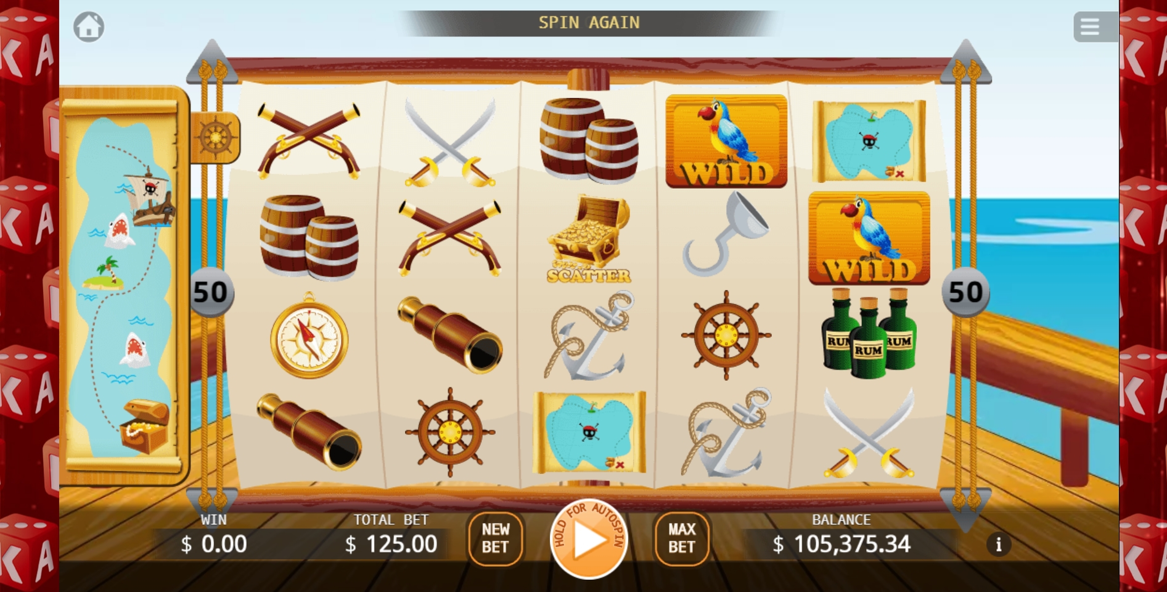 Reels in Pirate King Slot Game by KA Gaming