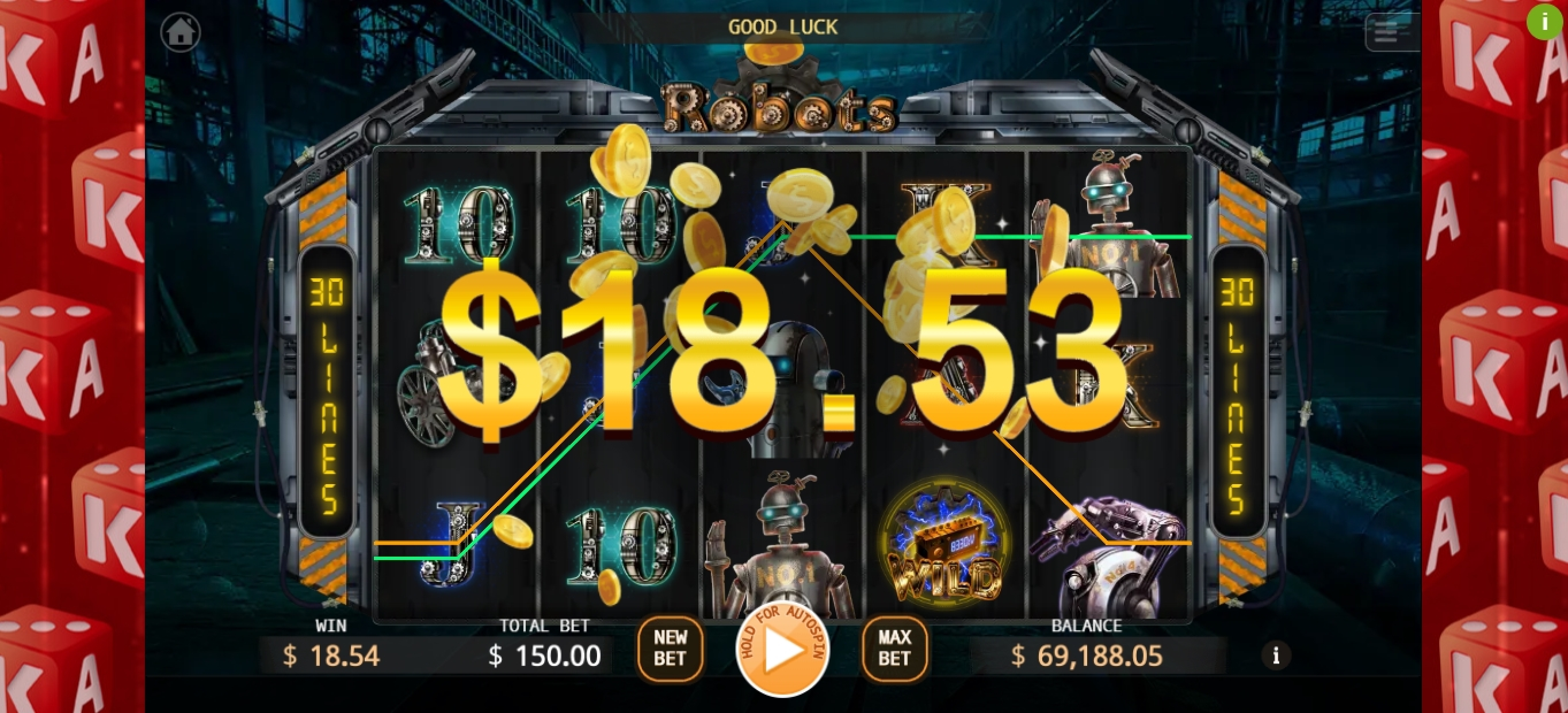 Win Money in Robots Free Slot Game by KA Gaming