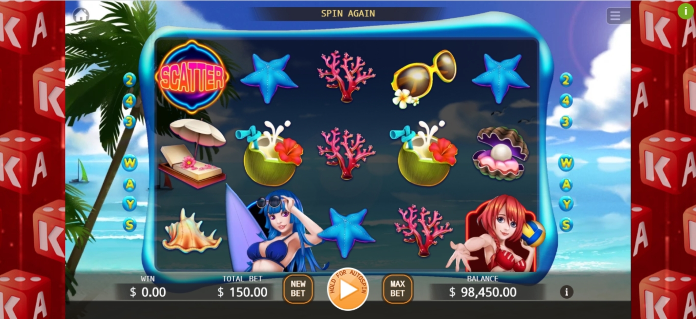 Reels in Sunny Bikini Slot Game by KA Gaming