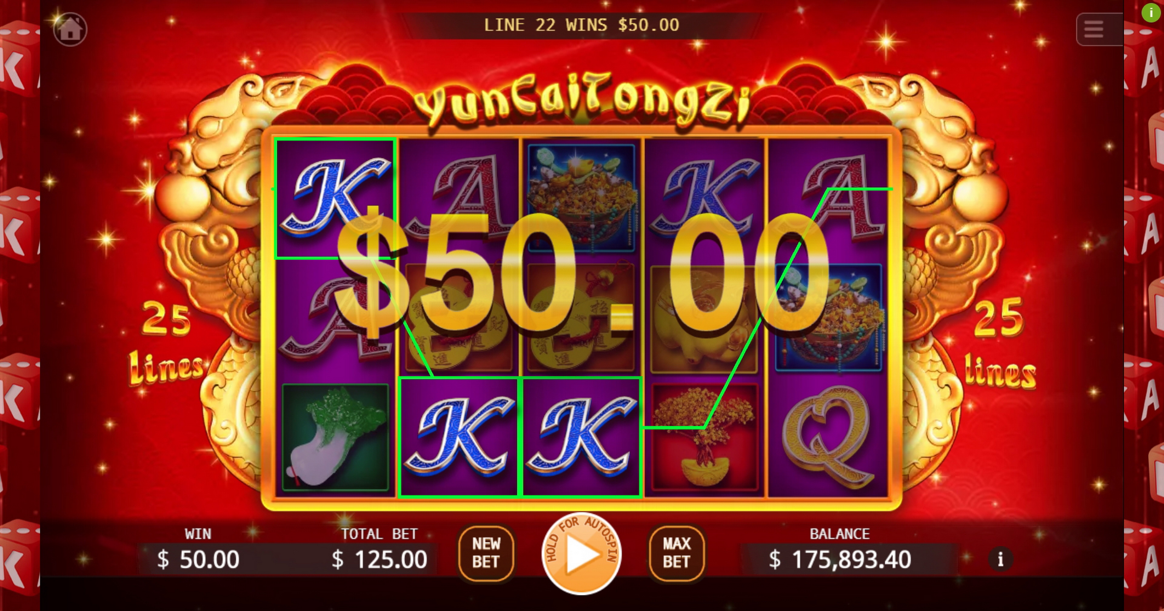 Win Money in Yun Cai Tong Zi Free Slot Game by KA Gaming